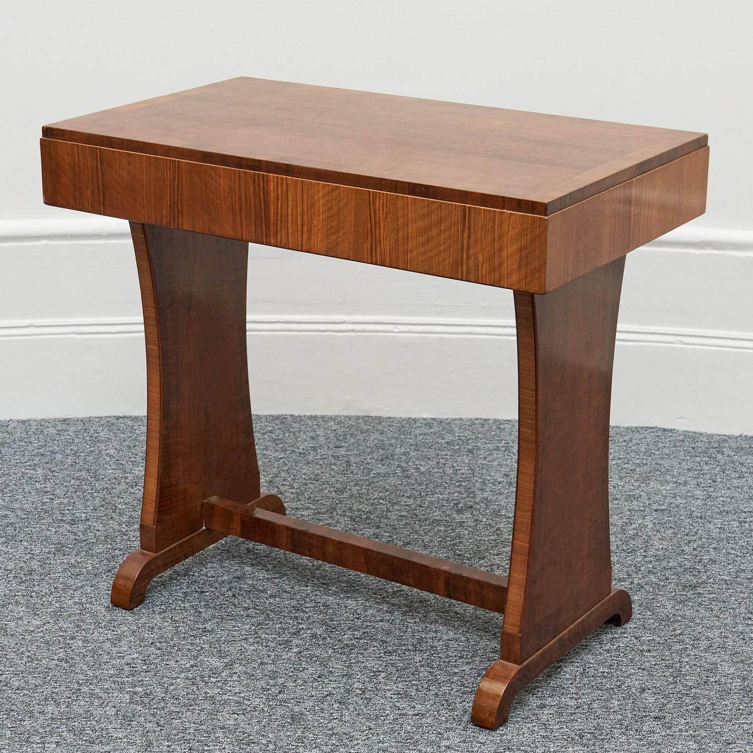 Walnut Art Deco Writing Table or Console Table by Waring & Gillow, 1932