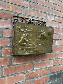 Art Deco Wrought Iron and Brass Wall-Mounted Magazine or Letter Rack by Carion