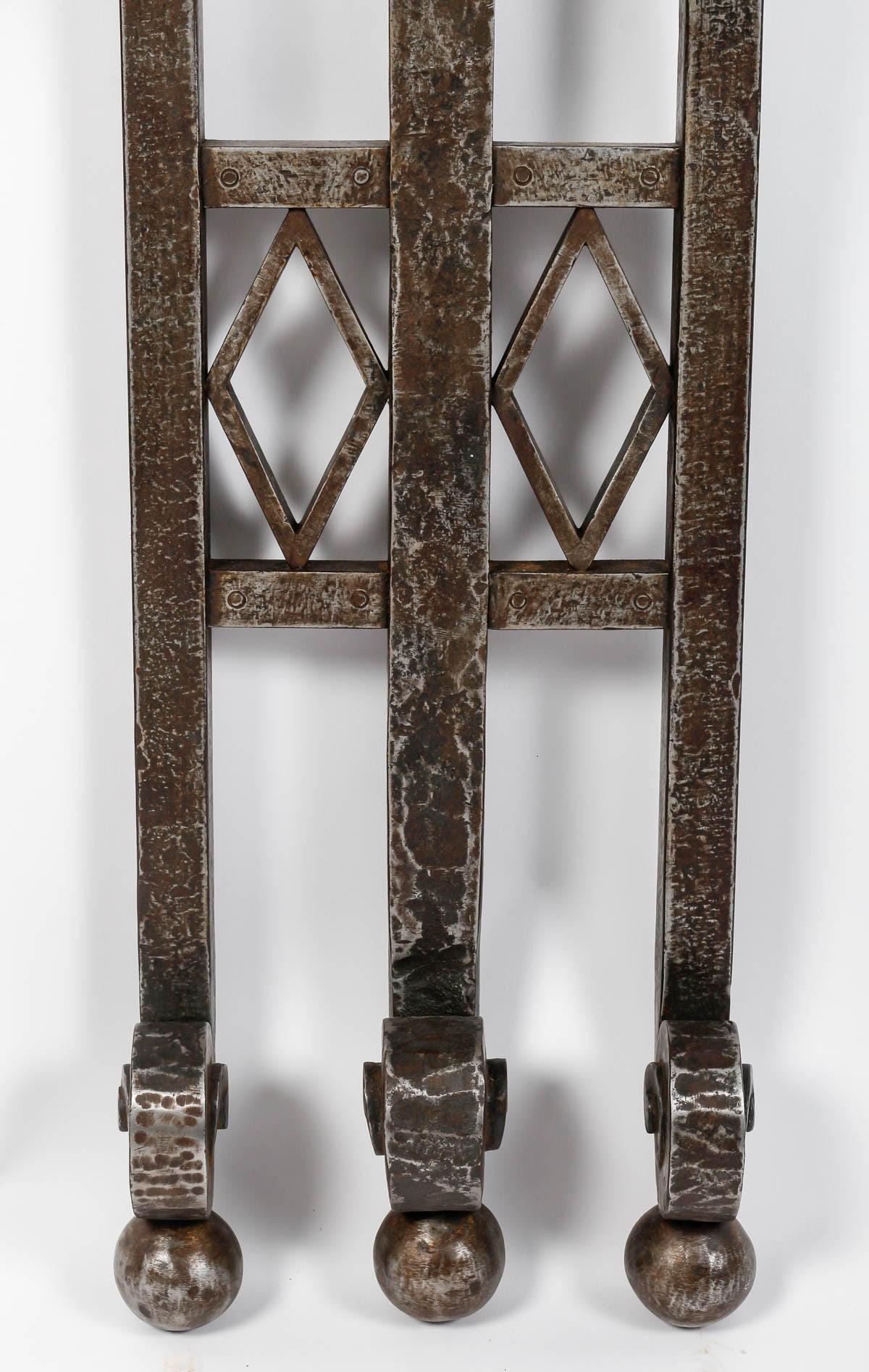 Art Deco Wrought Iron and Marble Console Table, Circa 1930. 1
