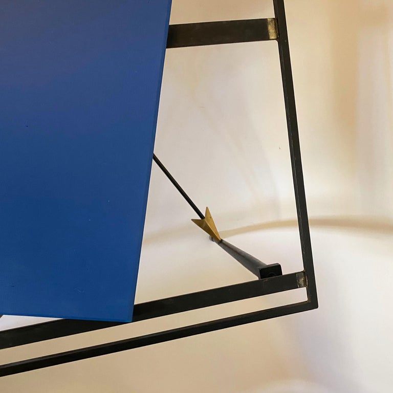 Art Deco Wrought Iron and Brass Arrows Side Table in the Style of André ...