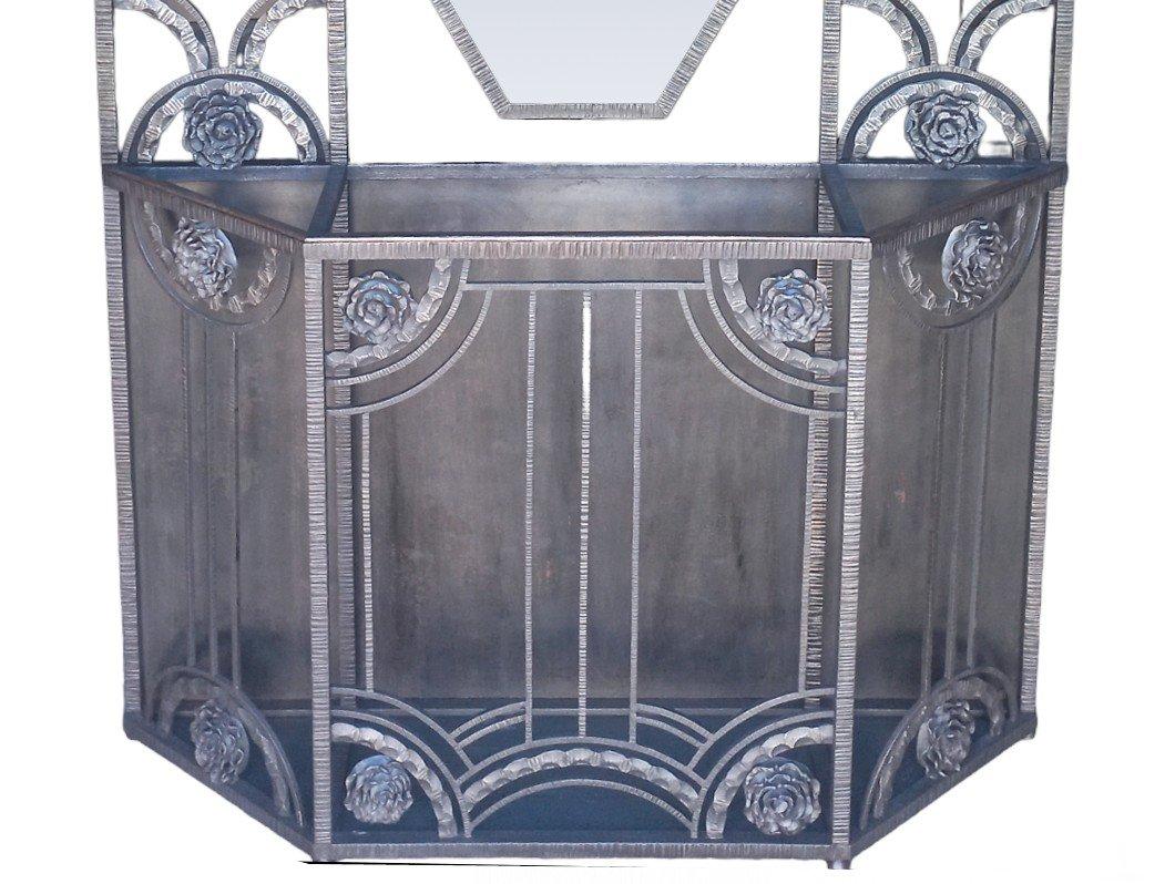 Art Deco Wrought Iron Coat Rack In Excellent Condition For Sale In CHALON-SUR-SAÔNE, FR