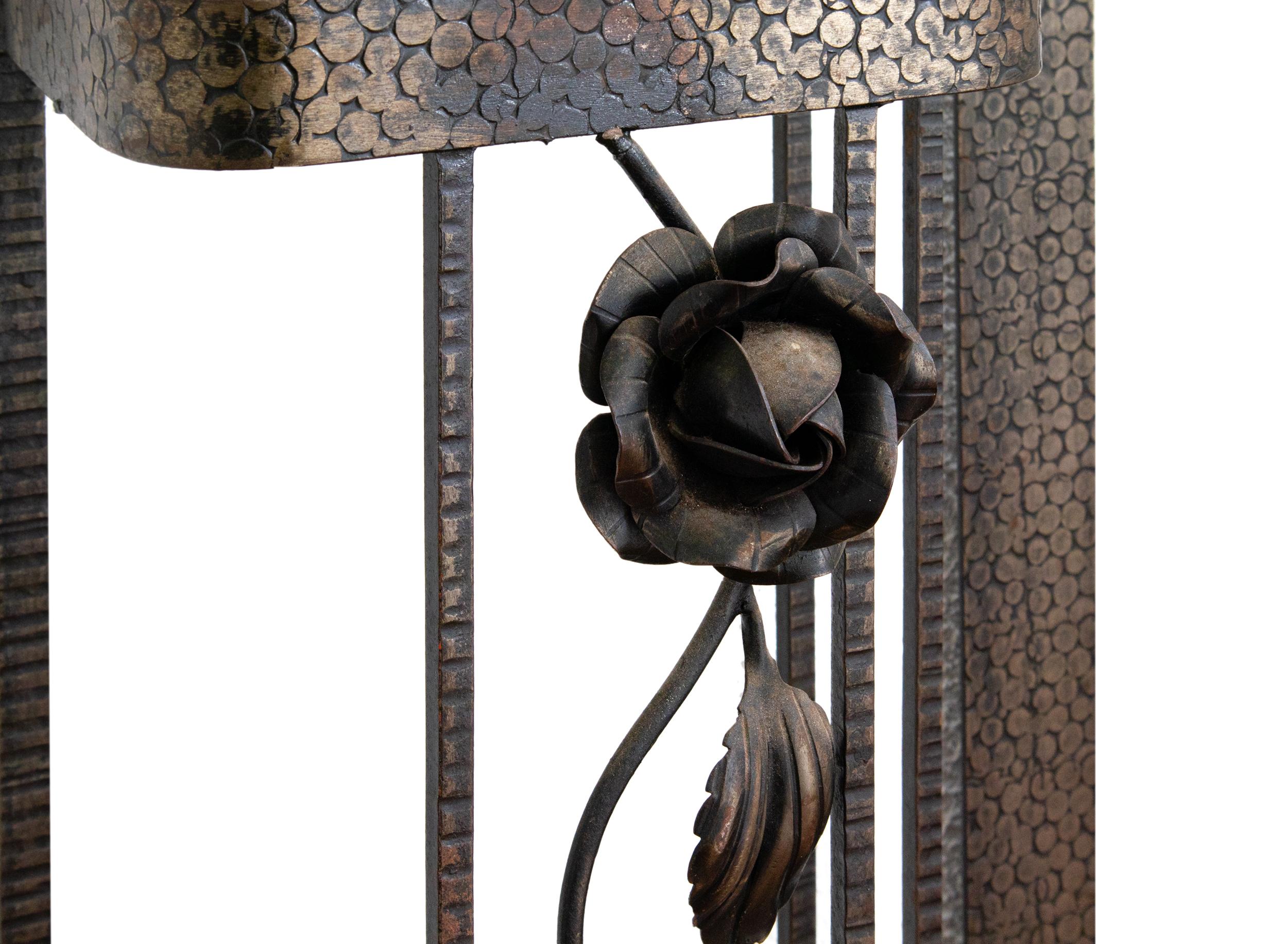 Art Deco Wrought Iron Coat Rack, Hall Tree, Umbrella Stand, 1930 In Good Condition For Sale In Lisbon, PT