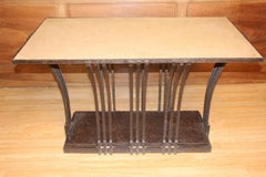 Art Deco Wrought Iron Coffee Table or Console Attributed to Edgar Brandt