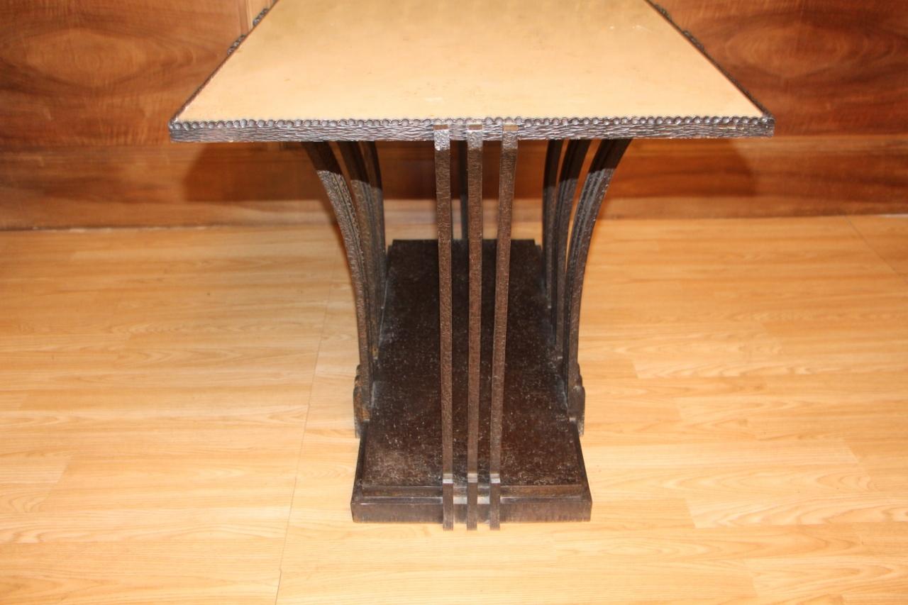 Art Deco Wrought Iron Coffee Table or Console Attributed to Edgar Brandt For Sale 3