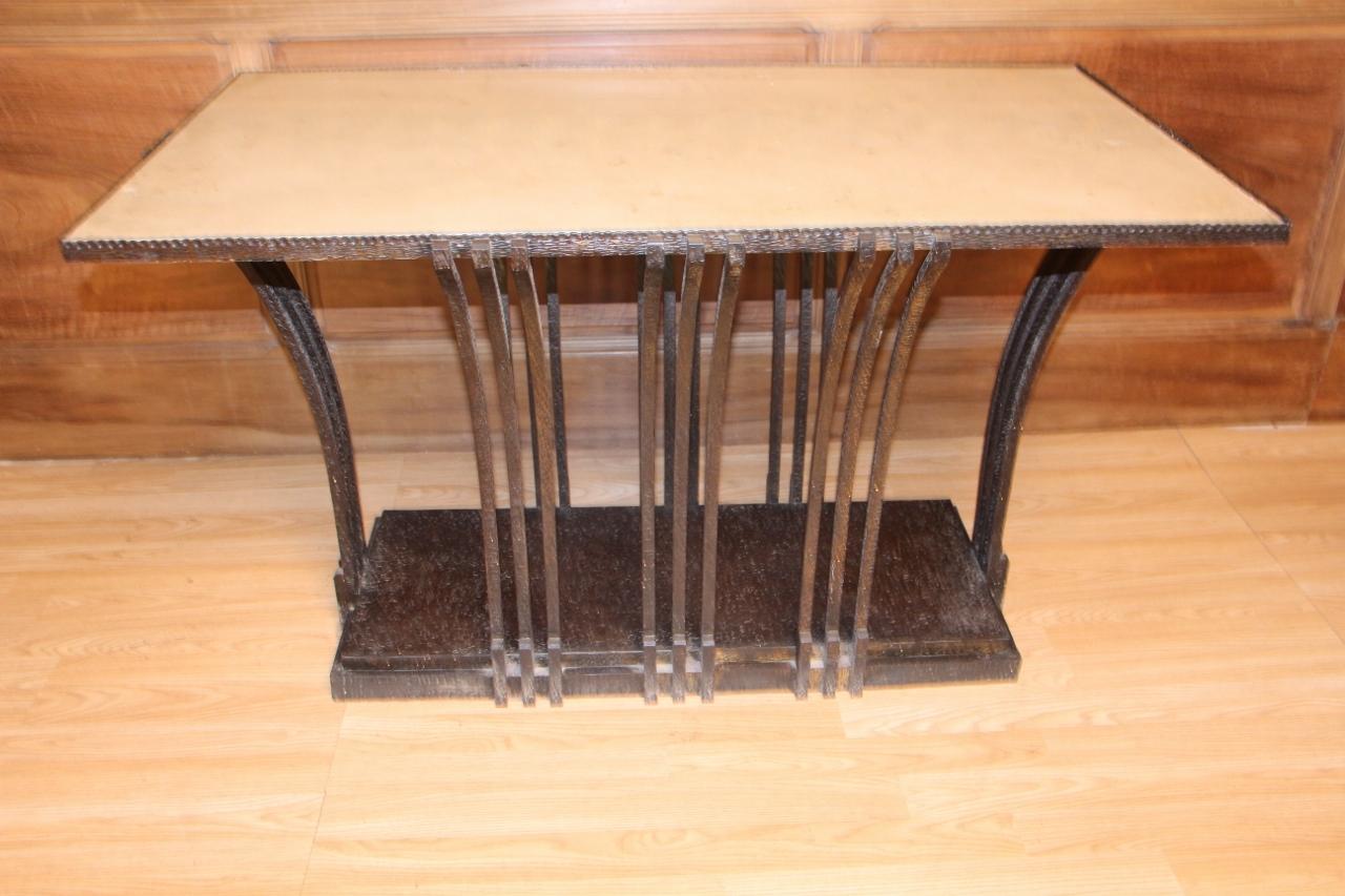 Art Deco Wrought Iron Coffee Table or Console Attributed to Edgar Brandt For Sale 4