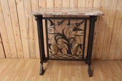 Art Deco Wrought Iron Console Attributed To Brandt