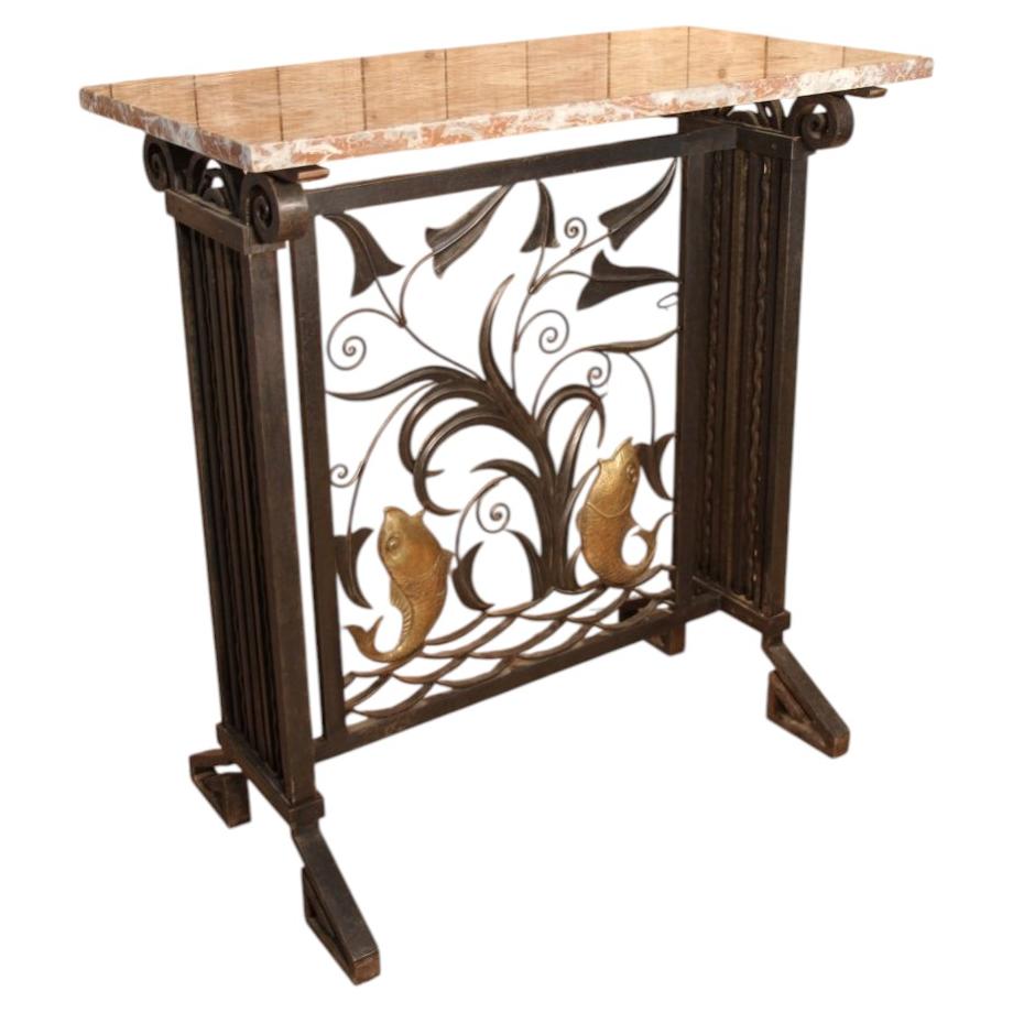 Console Art Déco en fer forgé attribuée à Brandt en vente