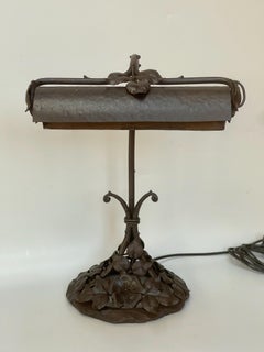 Art Deco Wrought Iron Desk Lamp