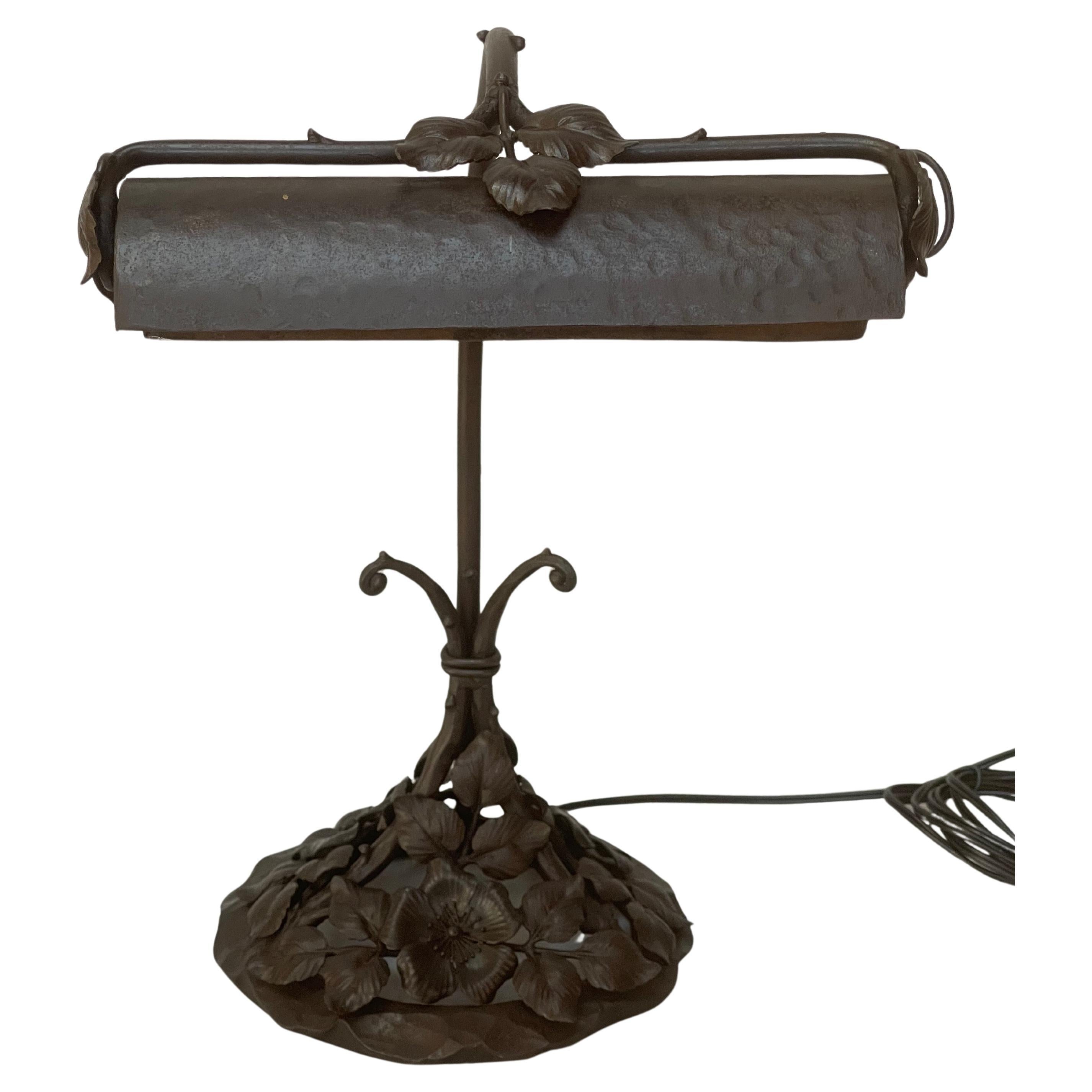 Art Deco Wrought Iron Desk Lamp