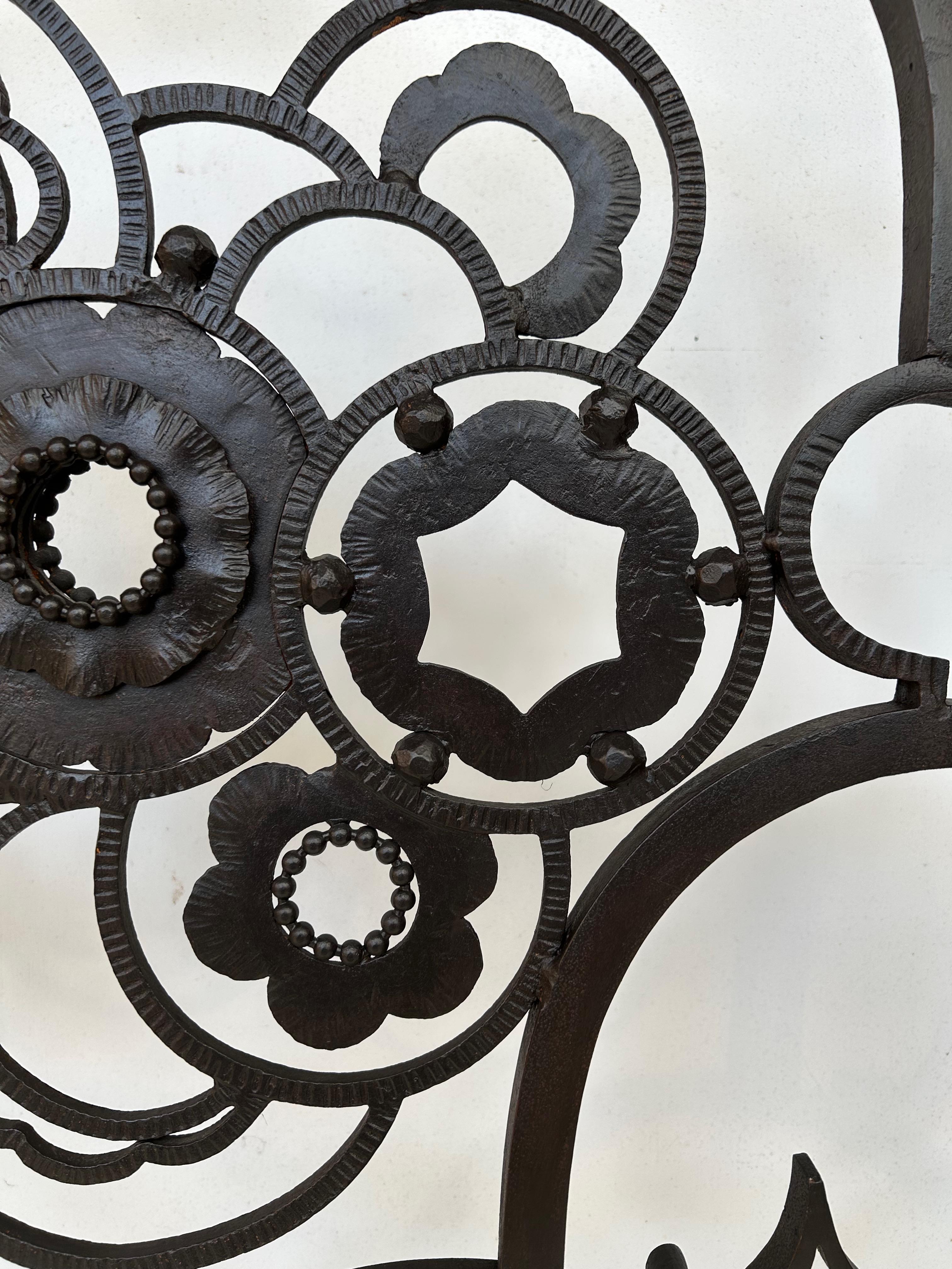 French Art Deco Wrought Iron Fire Screen