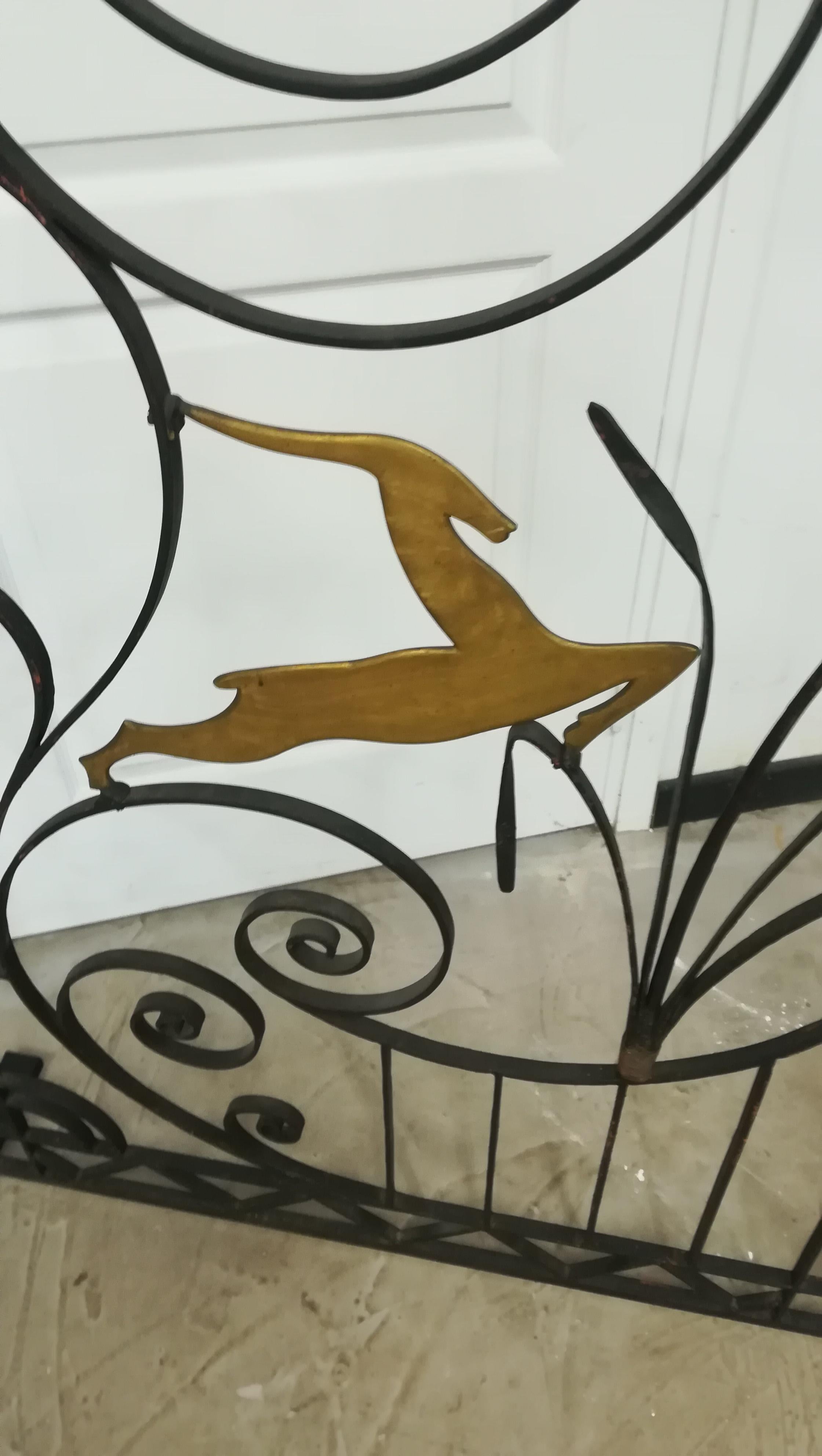 Art Deco Schmiedeeisen Kaminschirm im Zustand „Gut“ im Angebot in Saint-Ouen, FR