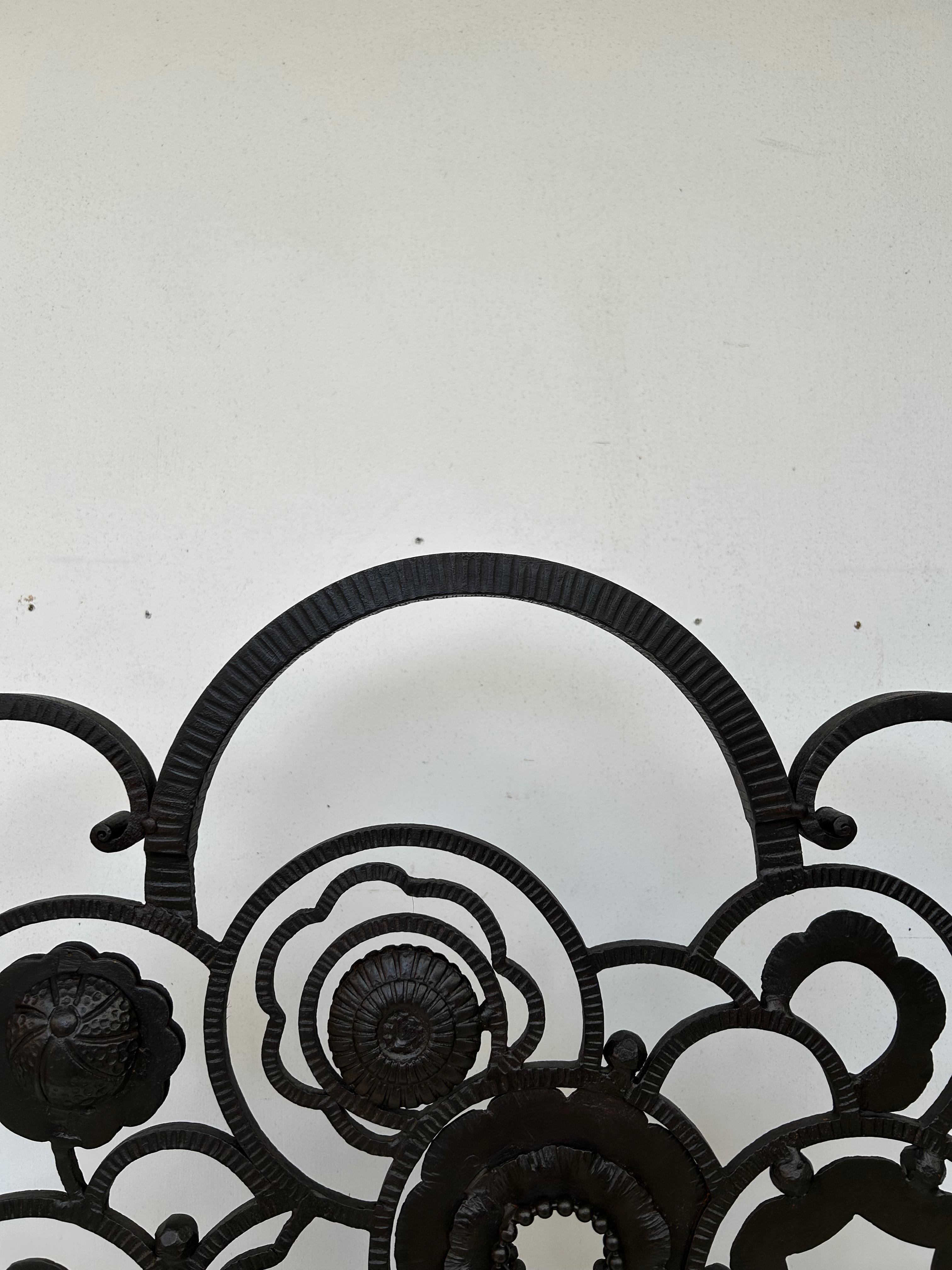 20th Century Art Deco Wrought Iron Fire Screen
