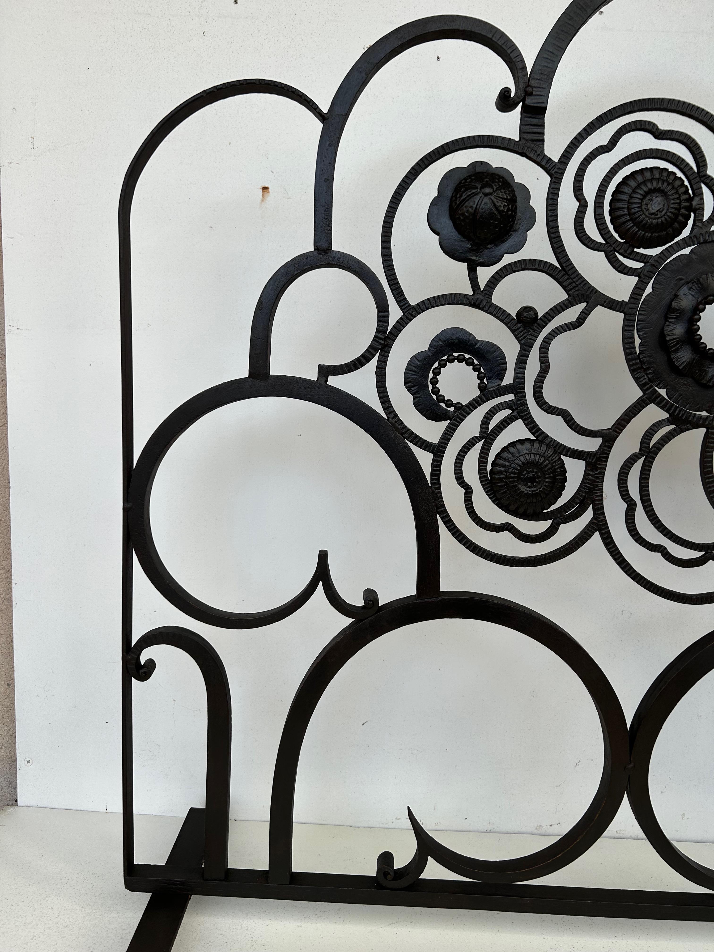 Art Deco Wrought Iron Fire Screen 1