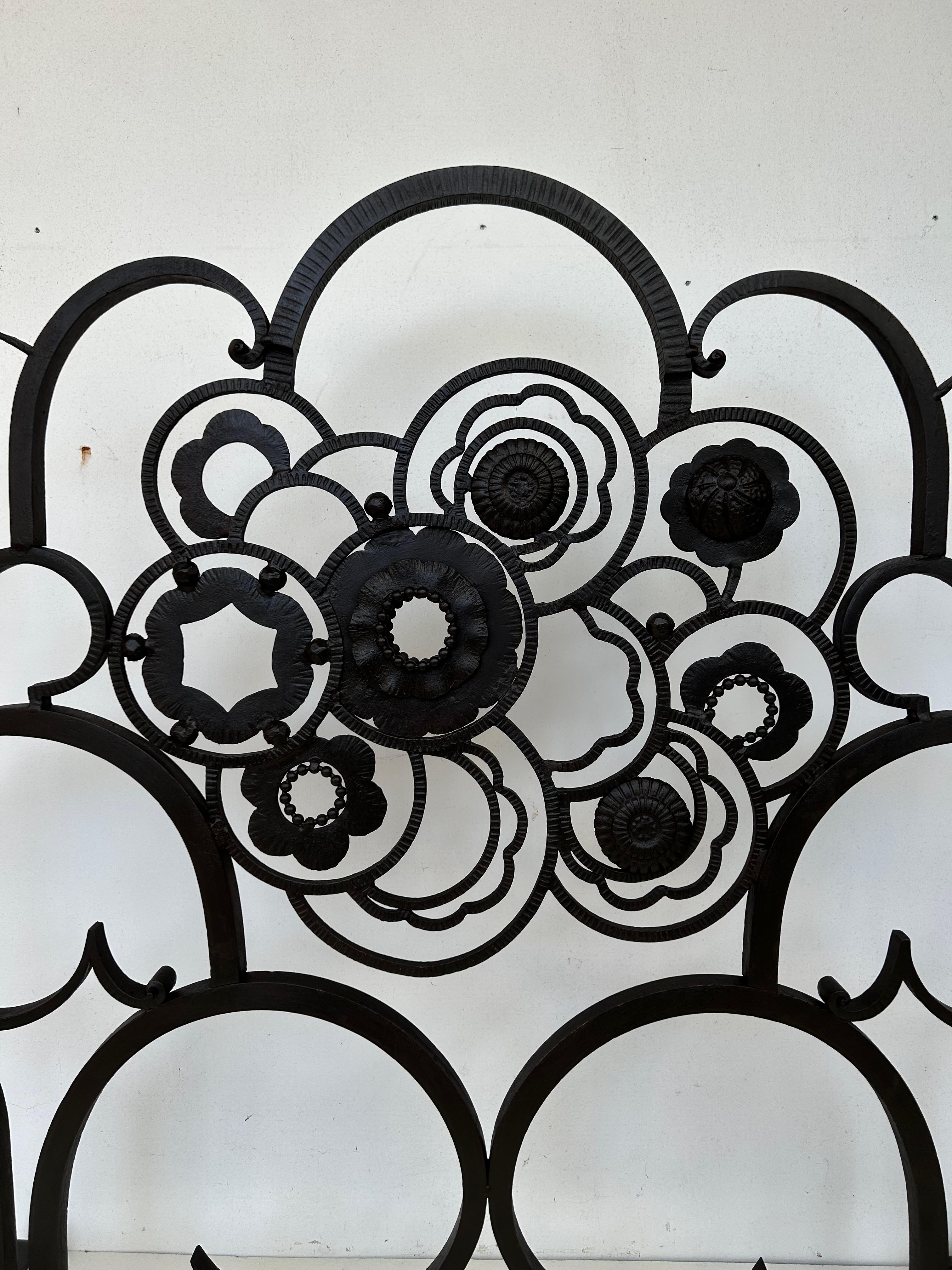 Art Deco Wrought Iron Fire Screen 2