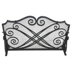 Art Deco wrought-iron fireplace screen attributed to Raymond Subes