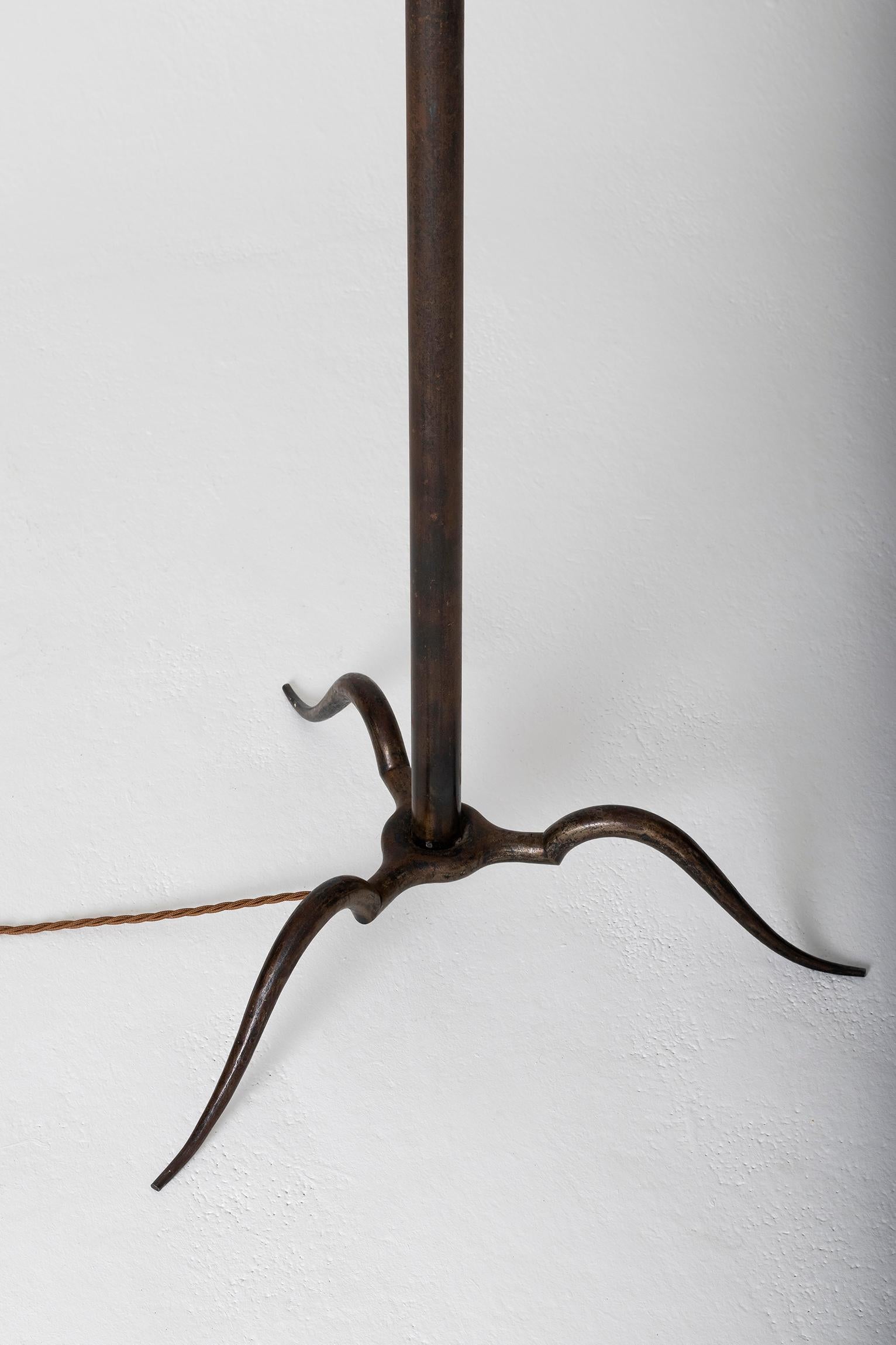 Art Deco Wrought Iron Floor Lamp by Michel Zadounaïsky In Good Condition In London, GB