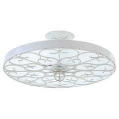 Art Deco wrought iron flush mount lamp in the manner of Lars Holmström, 1920s