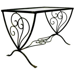Art Deco Wrought Iron Garden Patio Table after Salterini