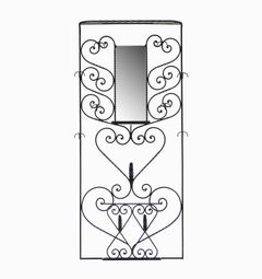 Art Deco Wrought Iron Hall Stand with Ceramic Detailing, C1930s, France