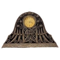 Art Deco Wrought Iron Mantel Clock