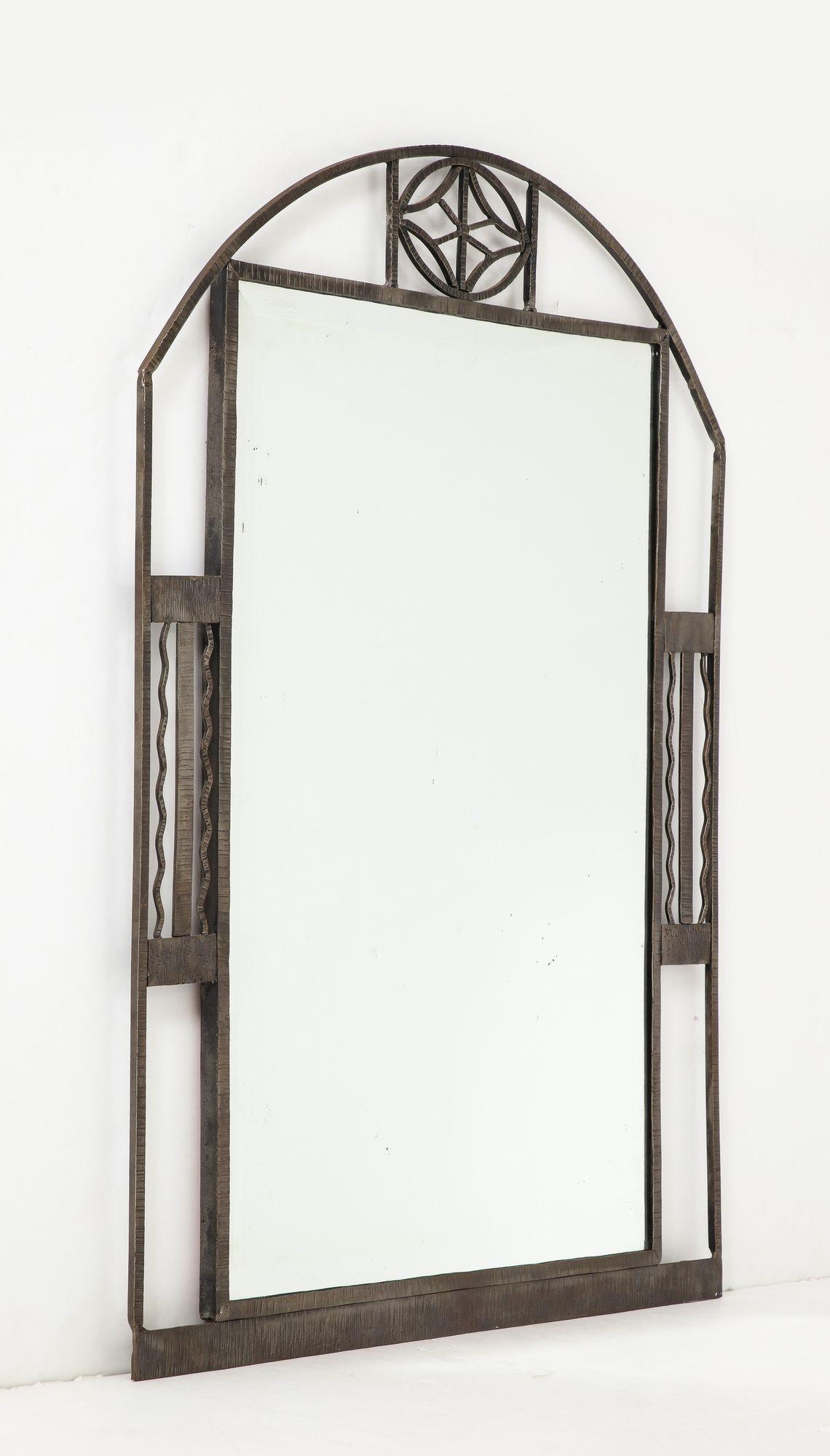 Art Deco Wrought Iron Mirror In Good Condition In New York, NY