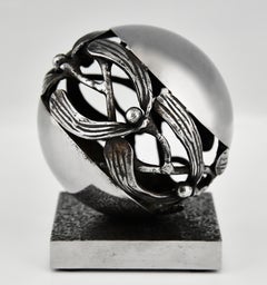 Art Deco Wrought Iron Mistletoe Paperweight by Edgar Brandt 1921