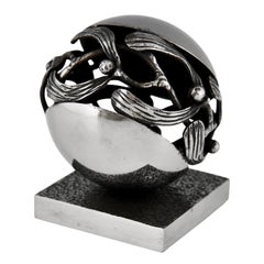Art Deco Wrought Iron Mistletoe Paperweight by Edgar Brandt 1921