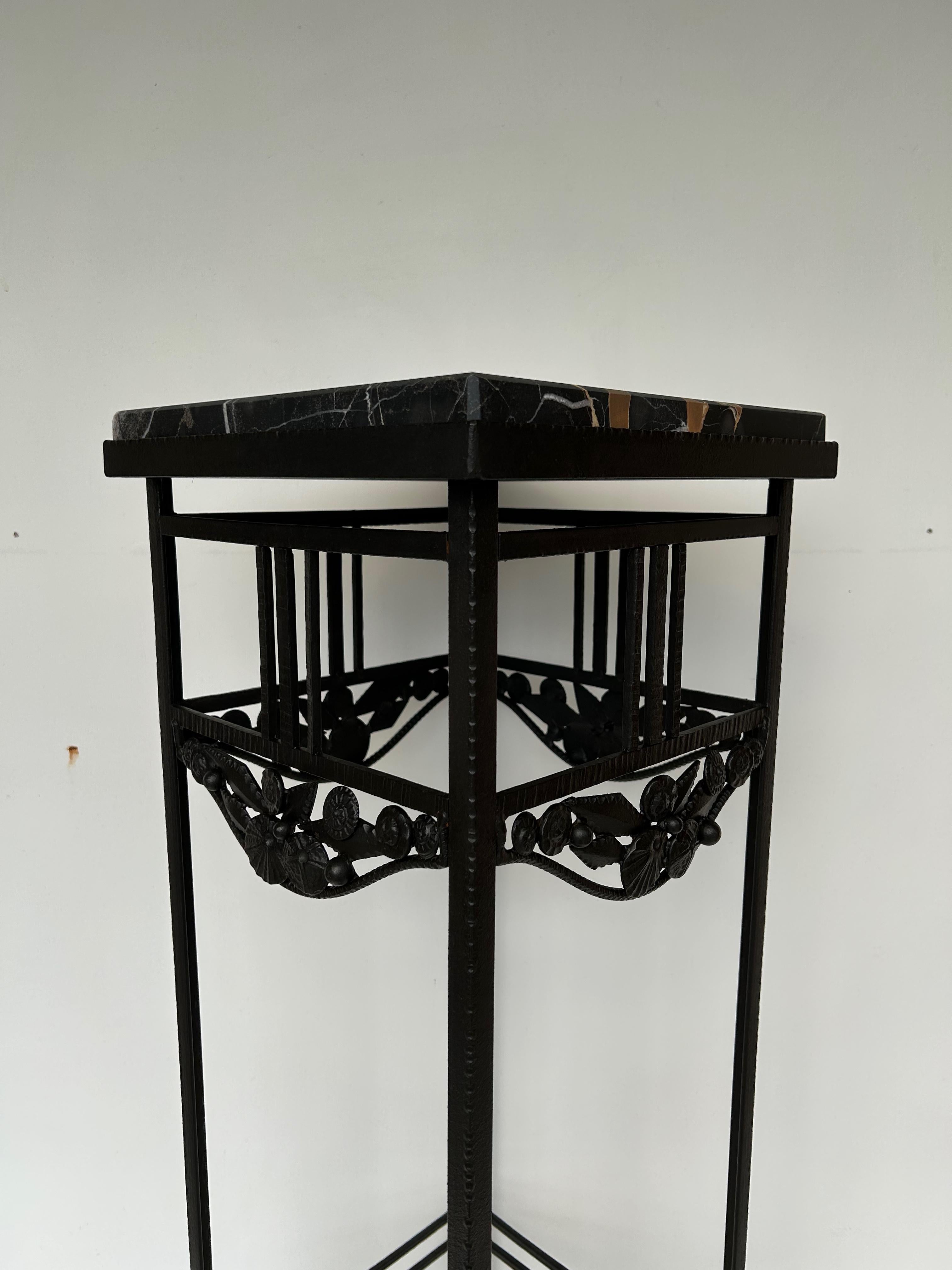Art Deco Wrought Iron Pedestal Attributed To Fag (marcel Vasseur) For Sale 2