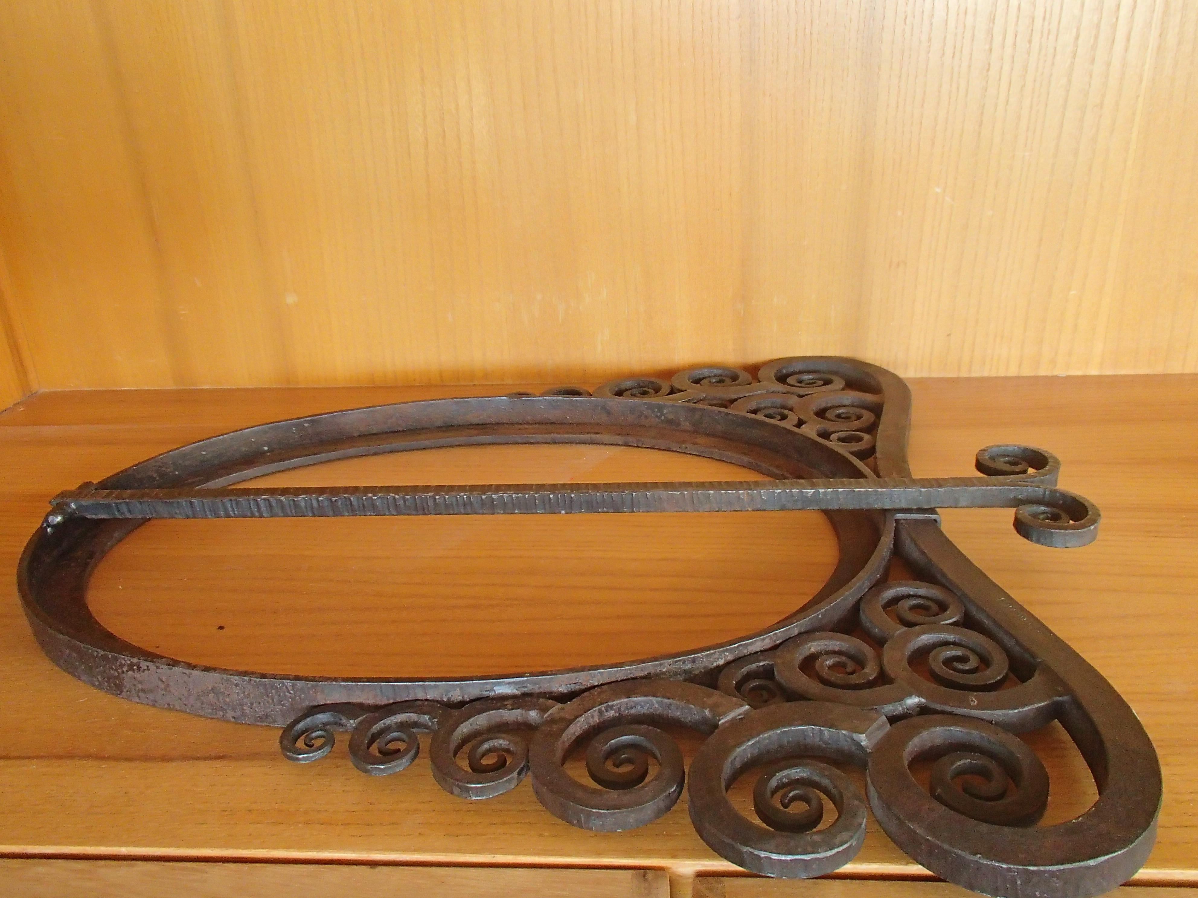 Art Deco Wrought Iron Picture Frame or Table Mirror by Edgar Brandt 8