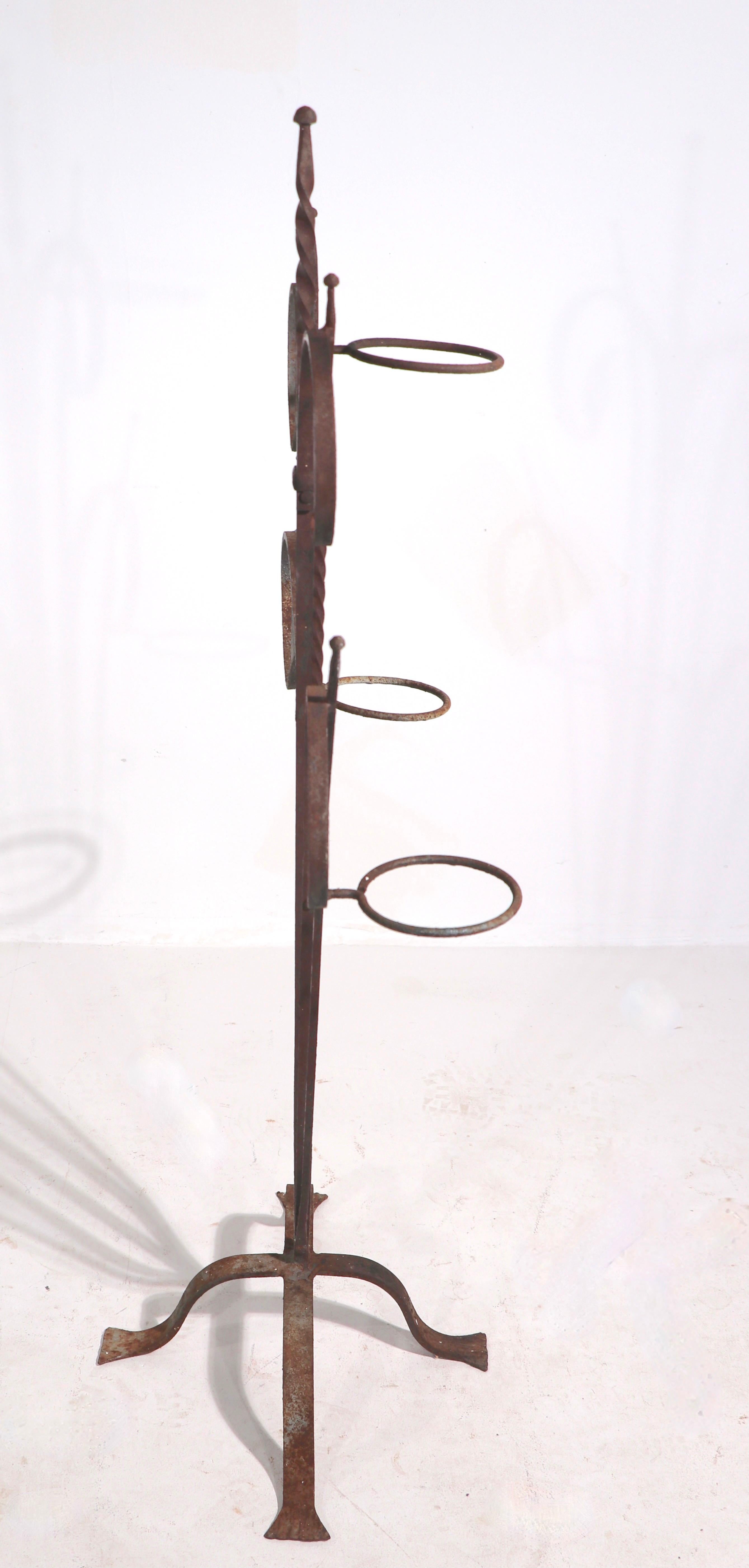 20th Century Art Deco Wrought Iron Plant Stand att. to Salterini For Sale