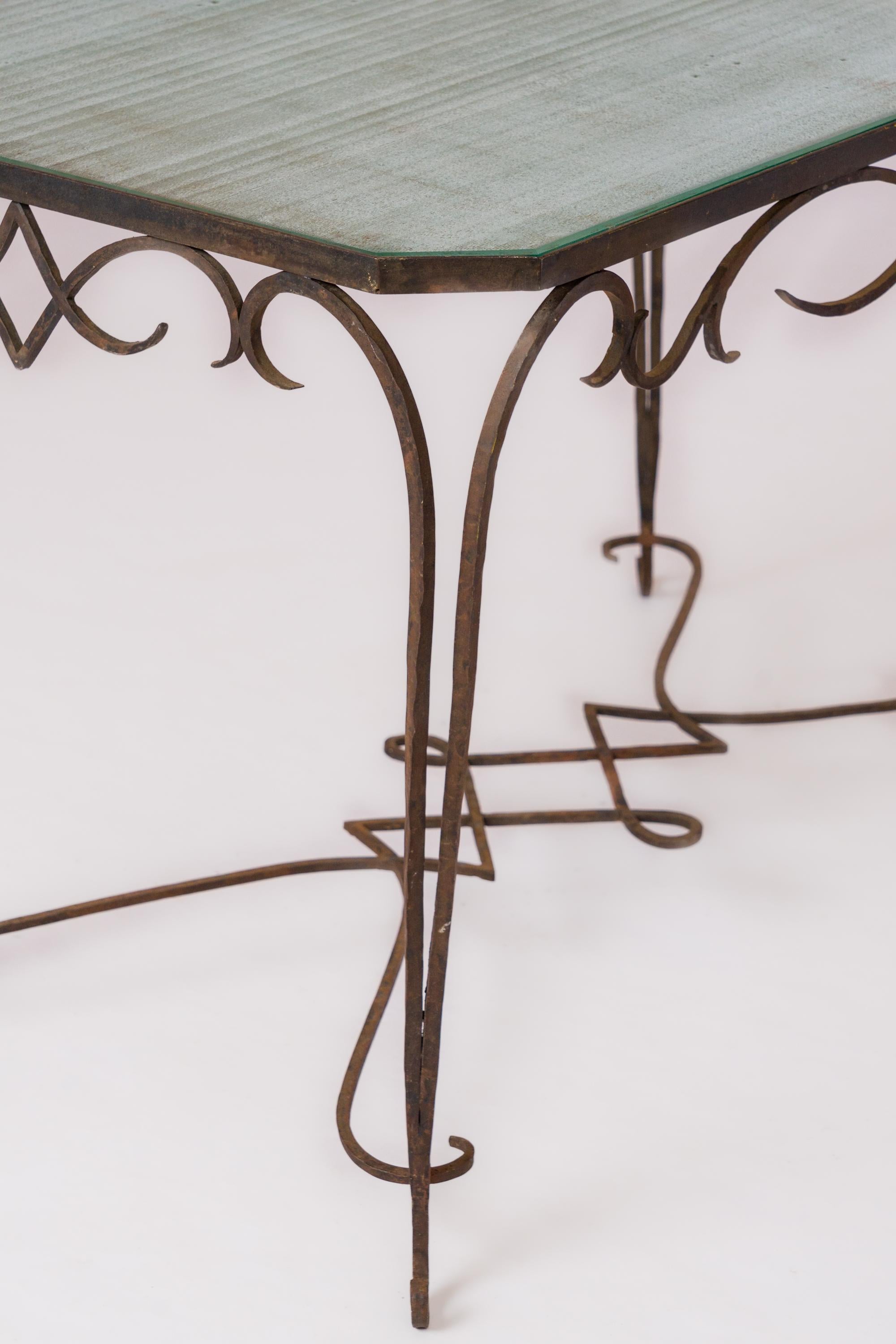 Français Fer forgé et verre de Saint Gobain att. René Prou - France années 1930 en vente