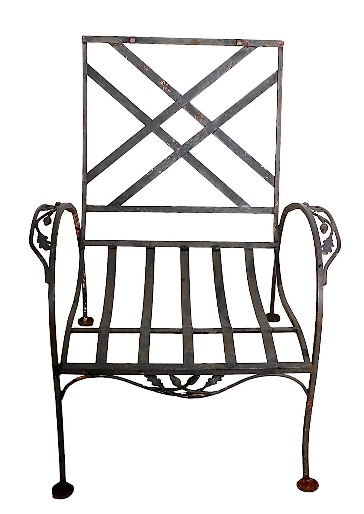 Art Deco Wrought Iron Salterini Mt. Vernon Lounge Chair c 1940's 1