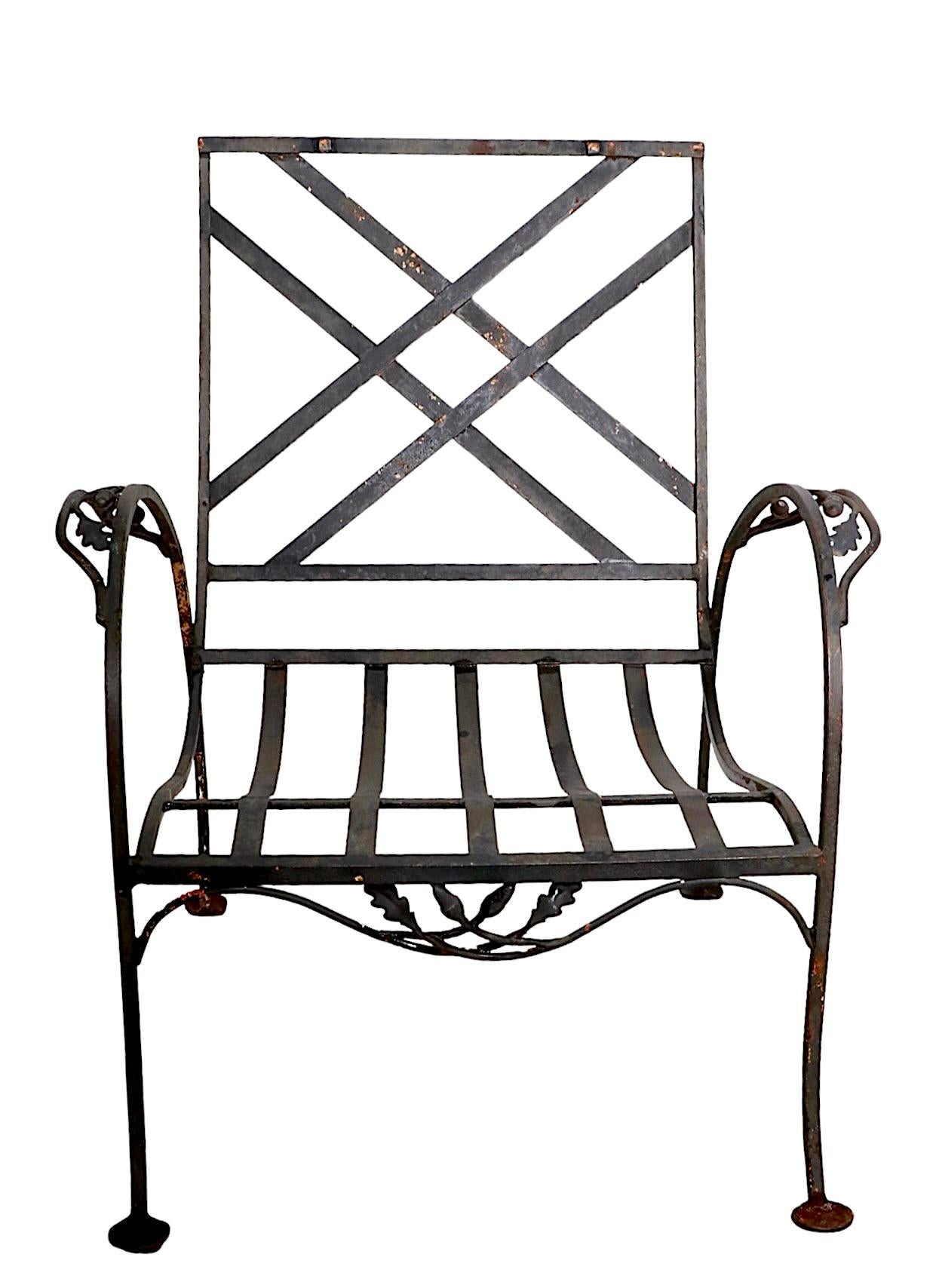 Art Deco Wrought Iron Salterini Mt. Vernon Lounge Chair c 1940's 2