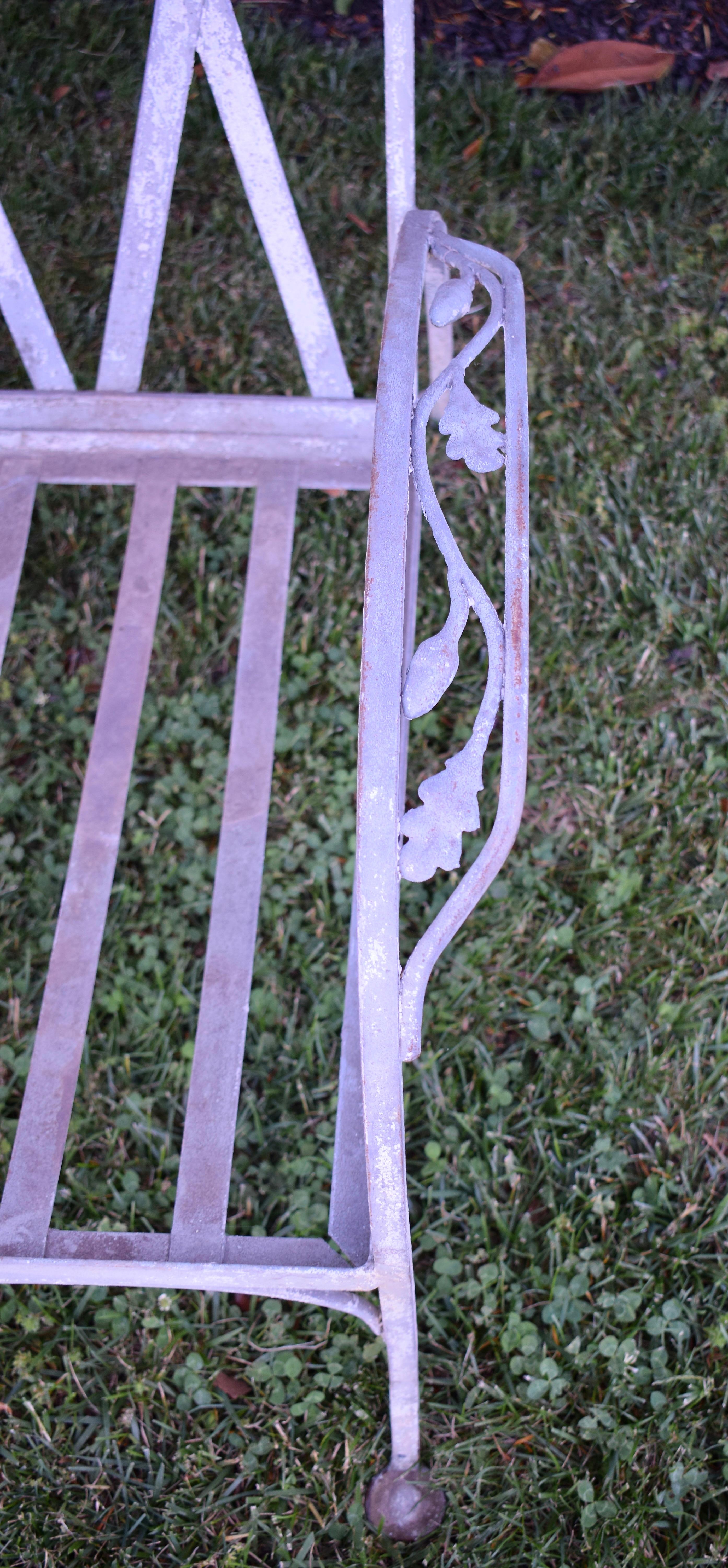 Art Deco Wrought Iron Salterini Mt. Vernon Oak Leaf Sofa 5