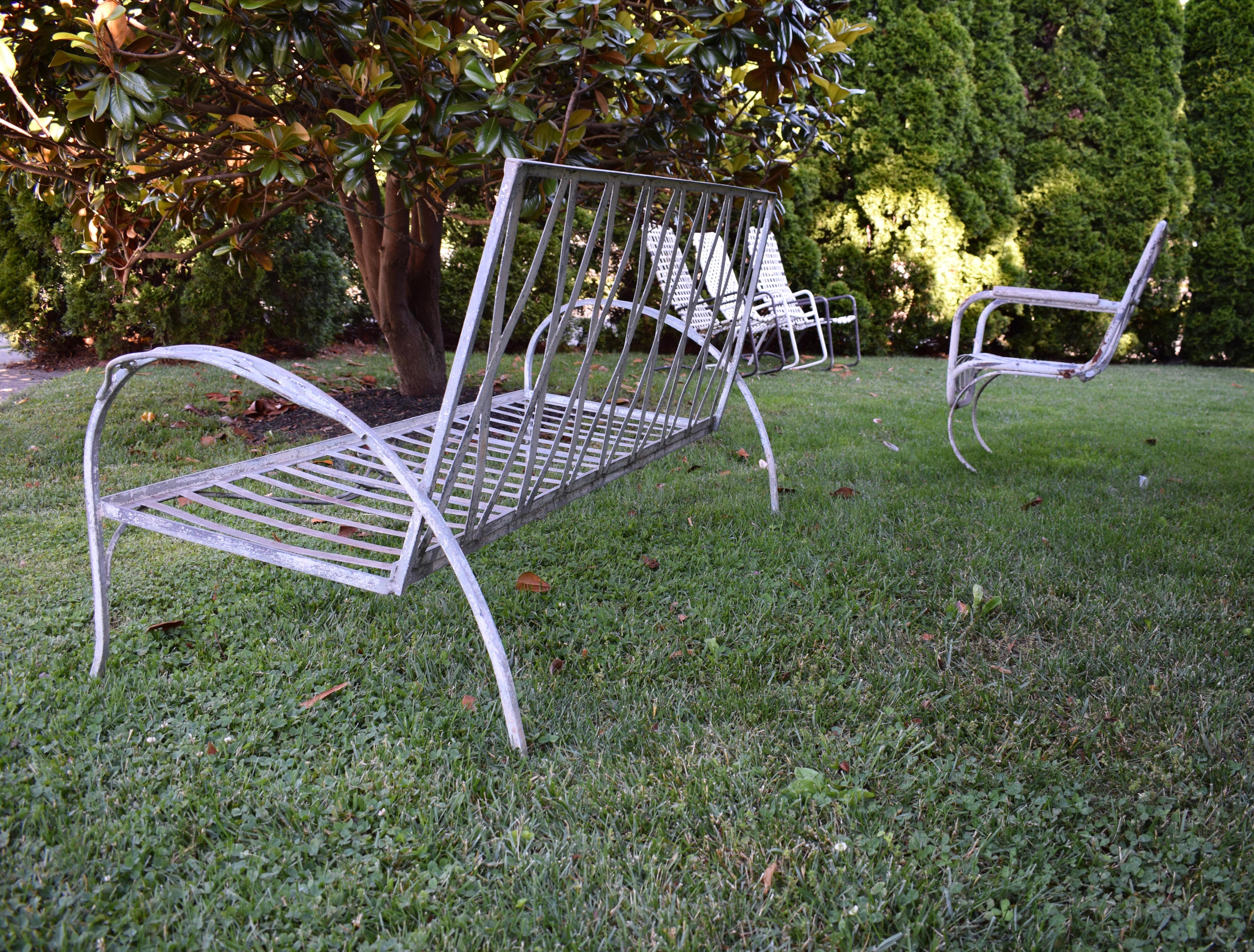 Art Deco Wrought Iron Salterini Mt. Vernon Oak Leaf Sofa 1