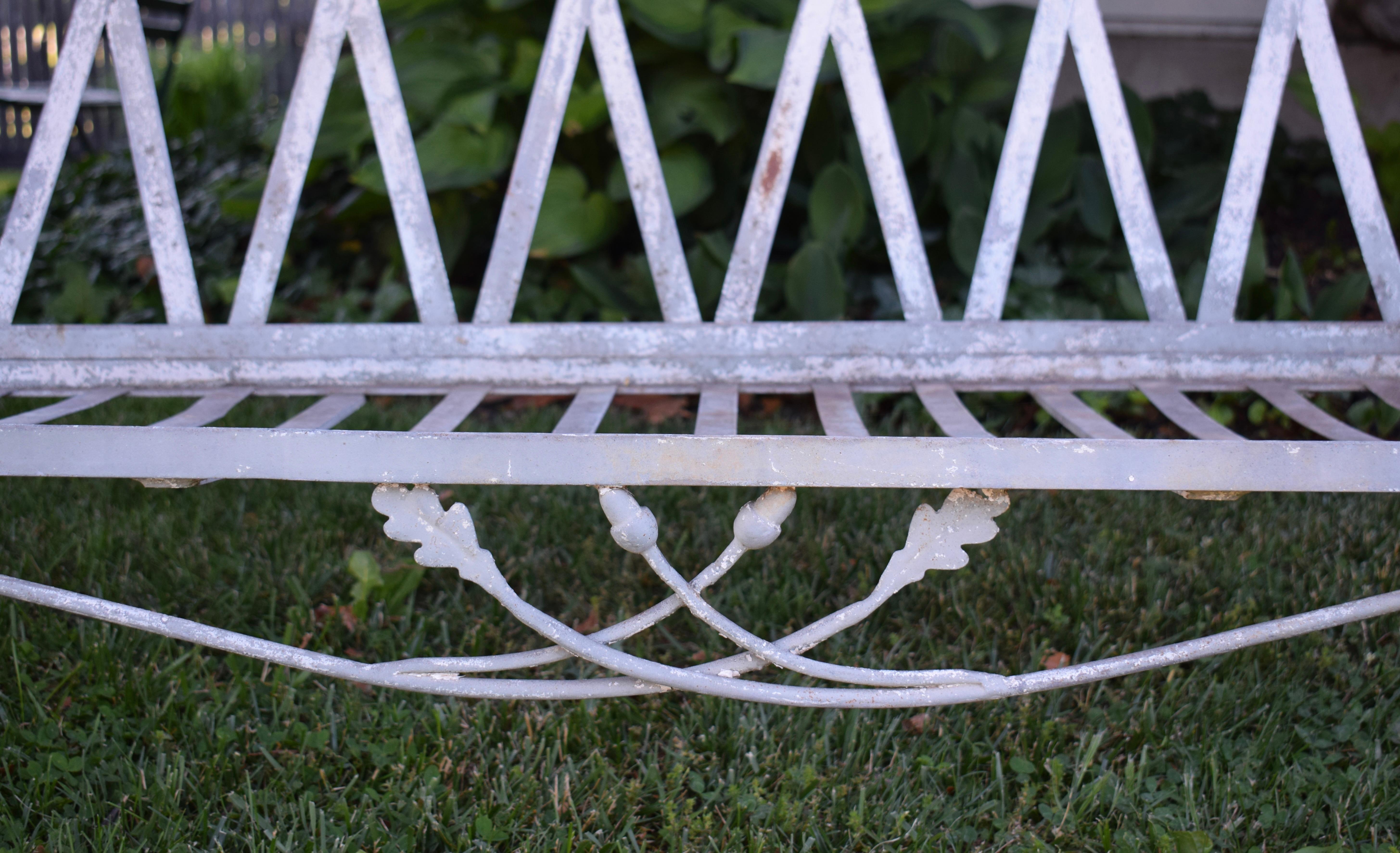 Art Deco Wrought Iron Salterini Mt. Vernon Oak Leaf Sofa 3