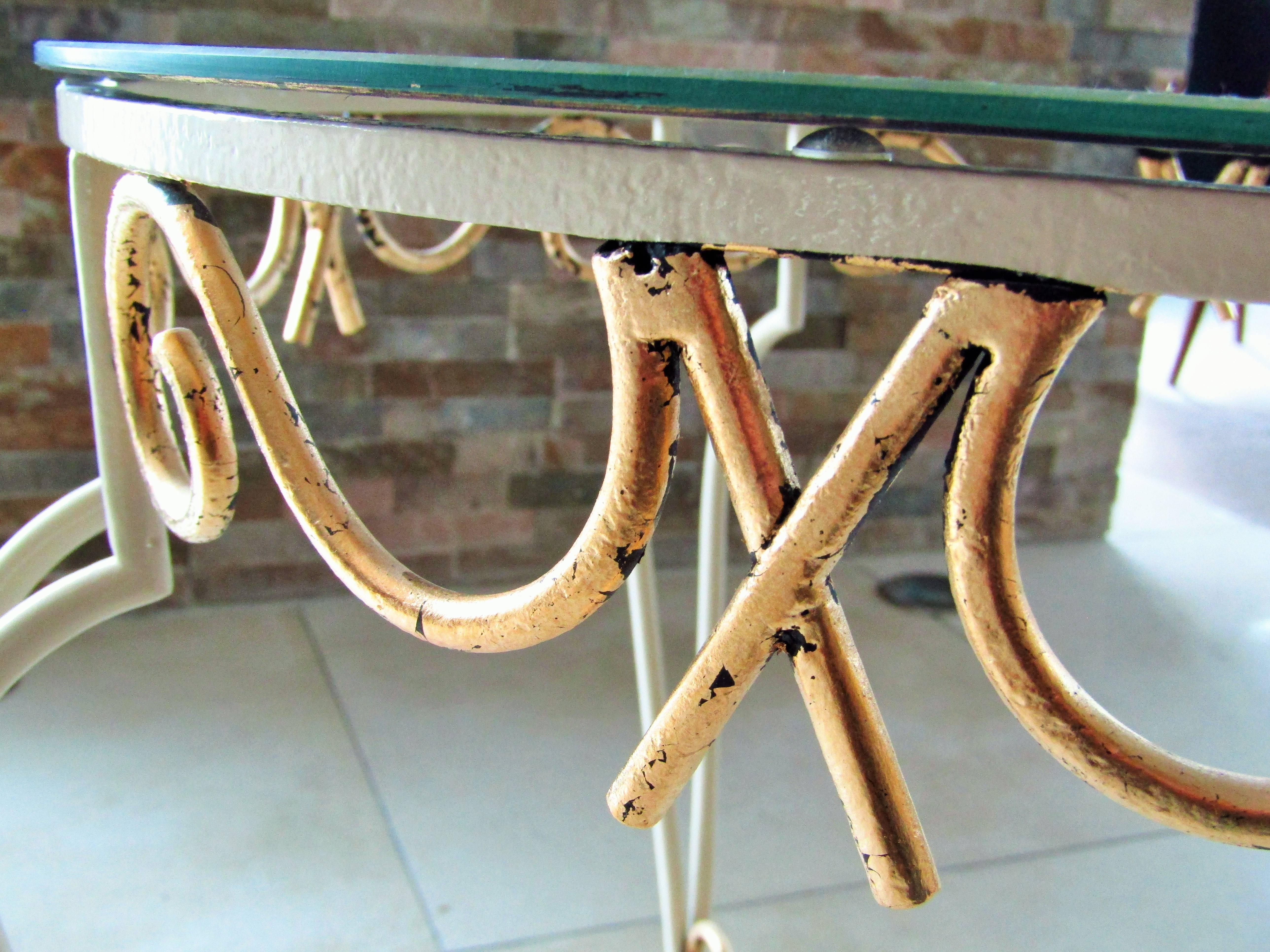 Mid-20th Century Art Deco Wrought Iron Table by Rene Prou