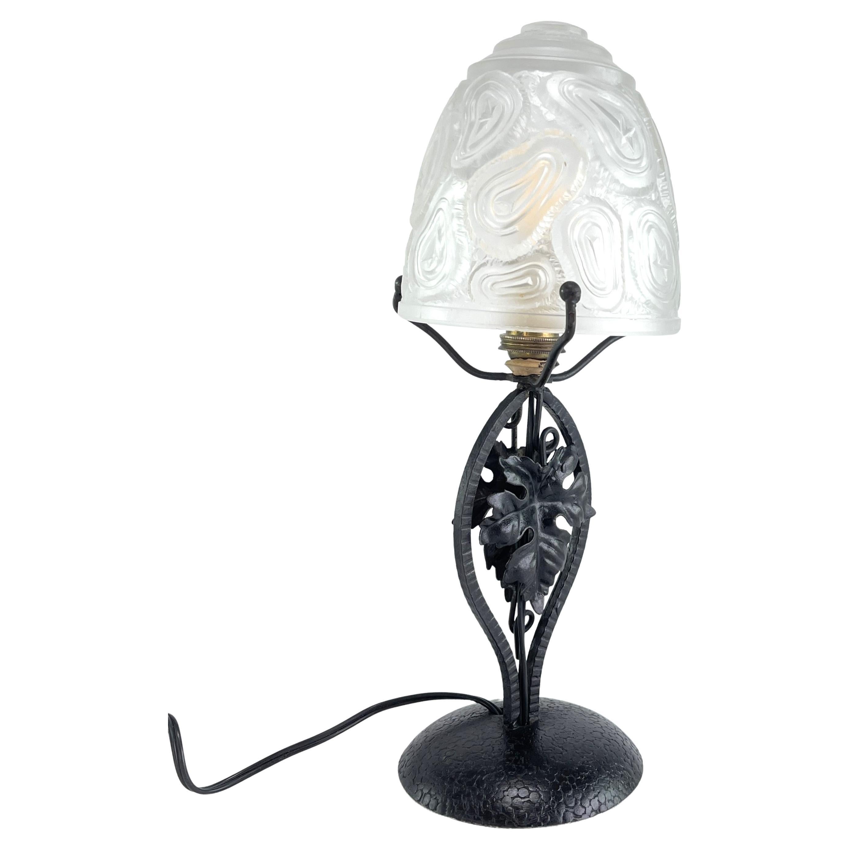 Art Deco wrought iron Table Lamp, 1940s