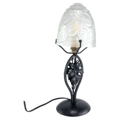 Vintage Art Deco wrought iron Table Lamp, 1940s