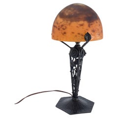 Lampe de table Art Déco en fer forgé de Daum Nancy,  1930s