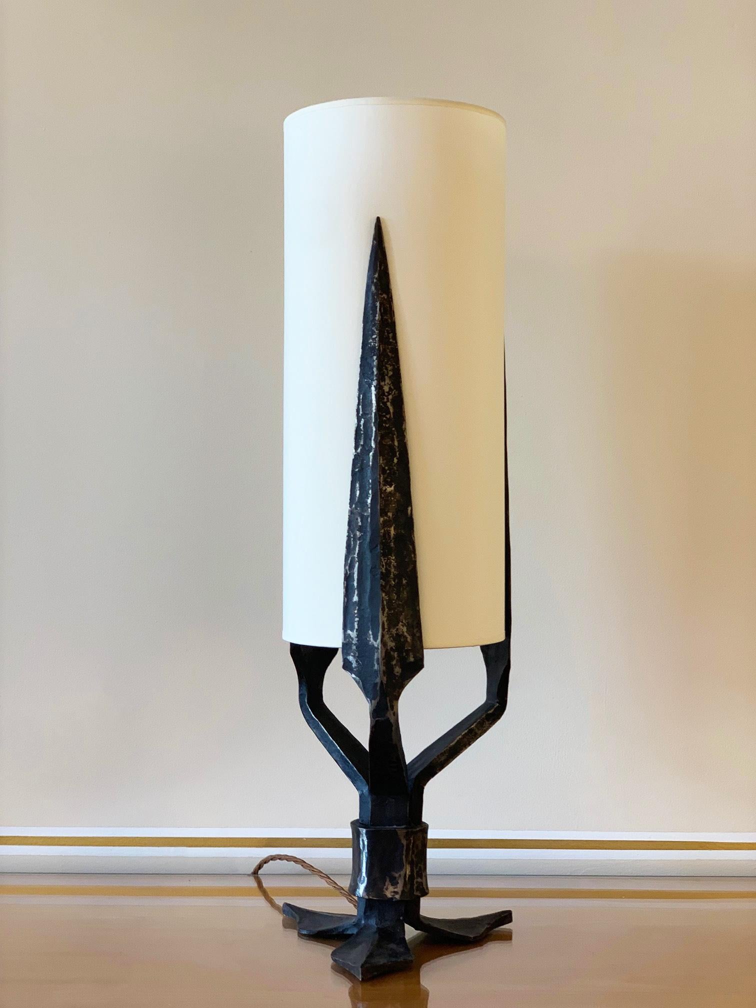 Art Deco Wrought Iron Table Lamp 1