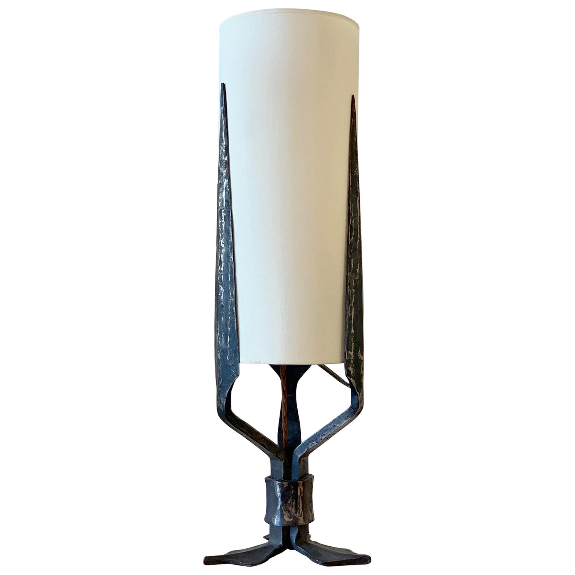 Art Deco Wrought Iron Table Lamp