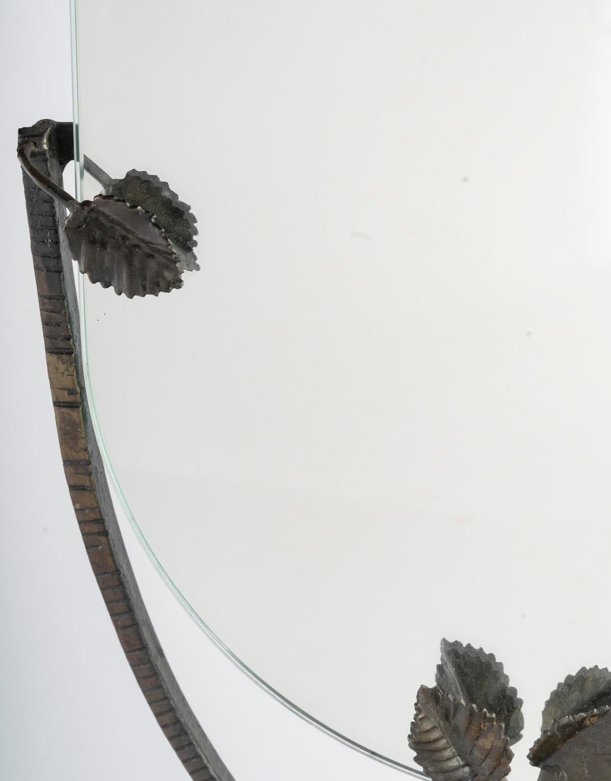 Art Deco Wrought Iron Table Mirror, Circa 1930. In Good Condition For Sale In Saint-Ouen, FR