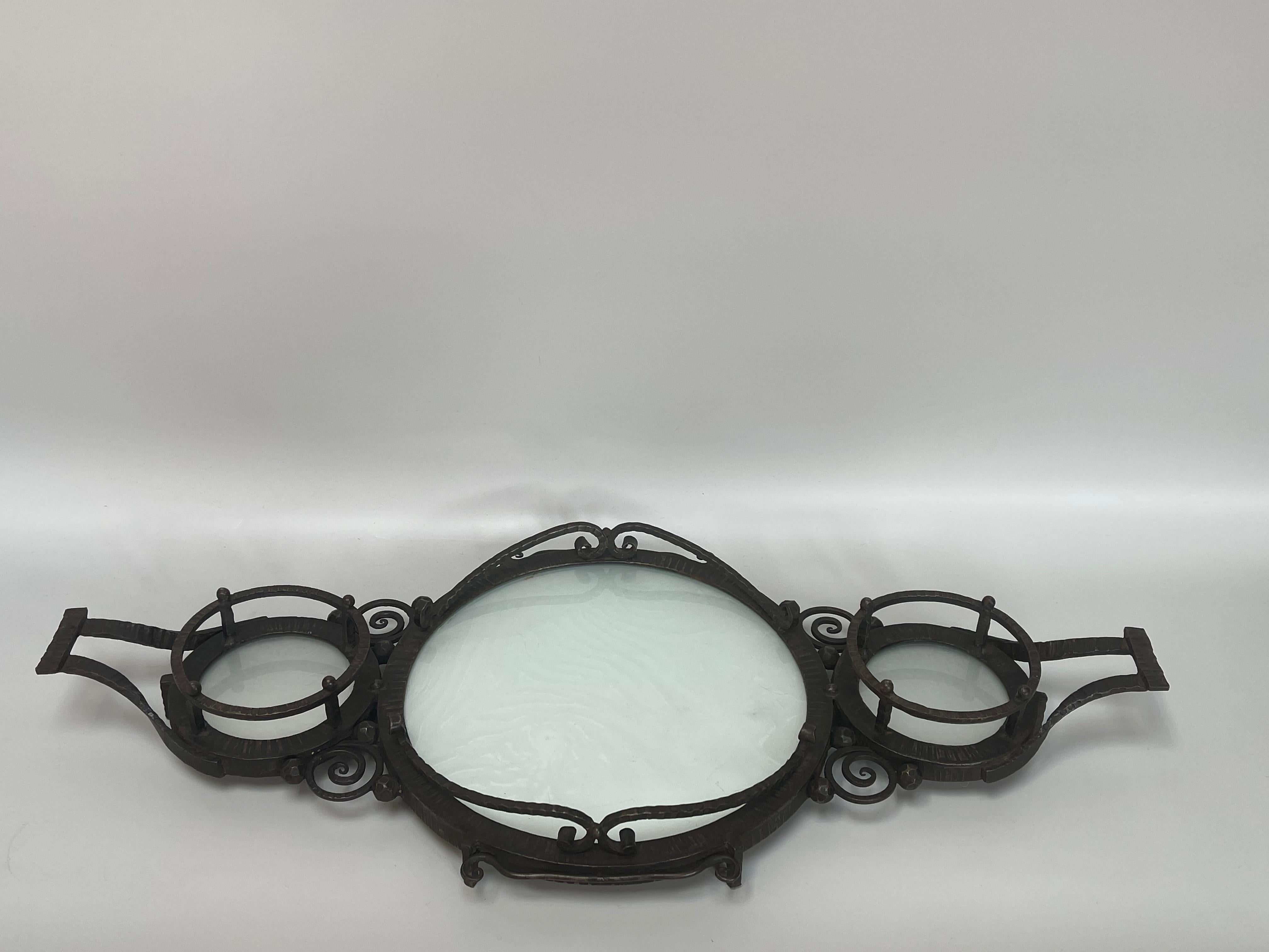 Art Deco Wrought Iron Tray For Sale 7