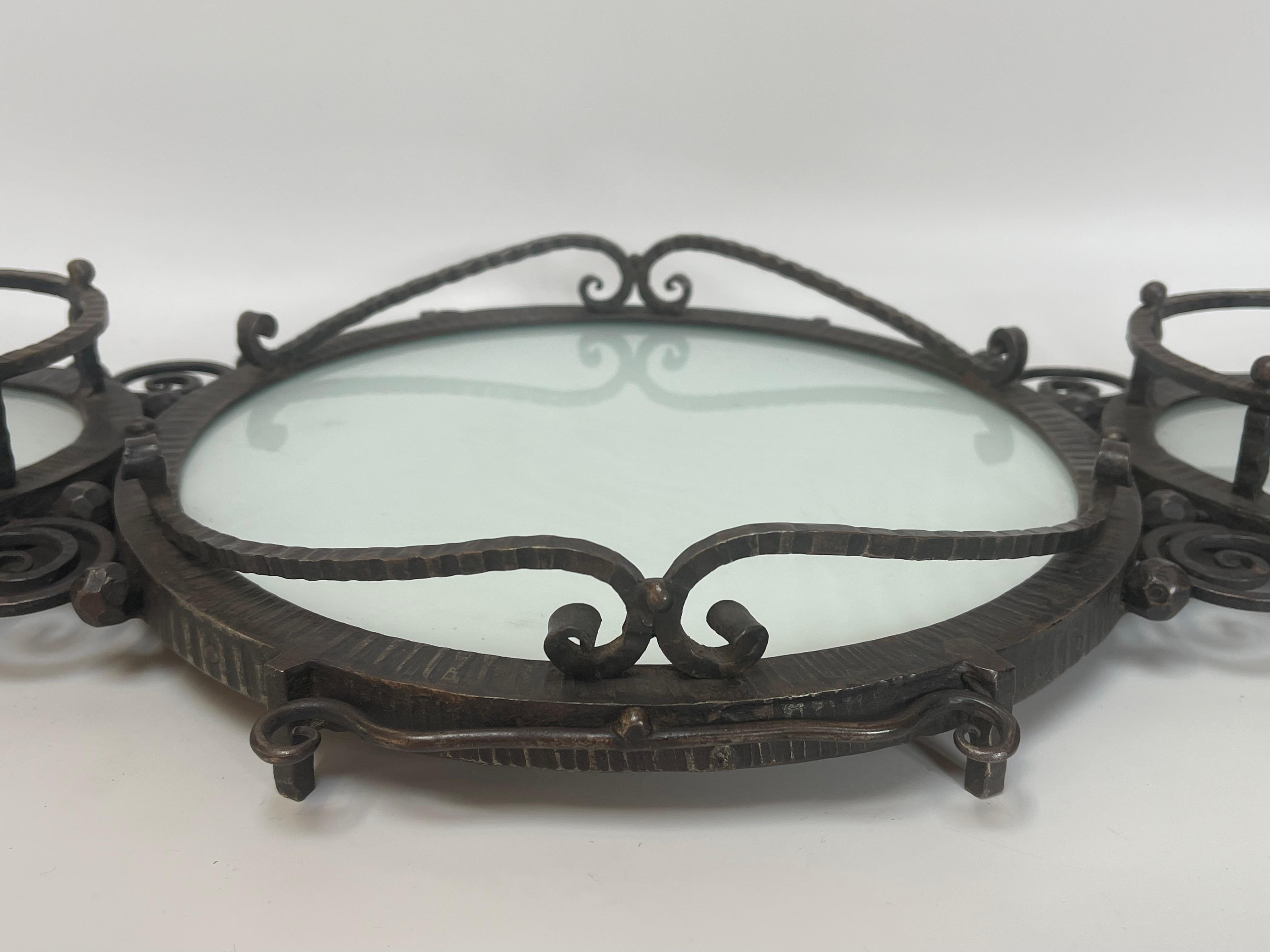 Art Deco Wrought Iron Tray For Sale 1