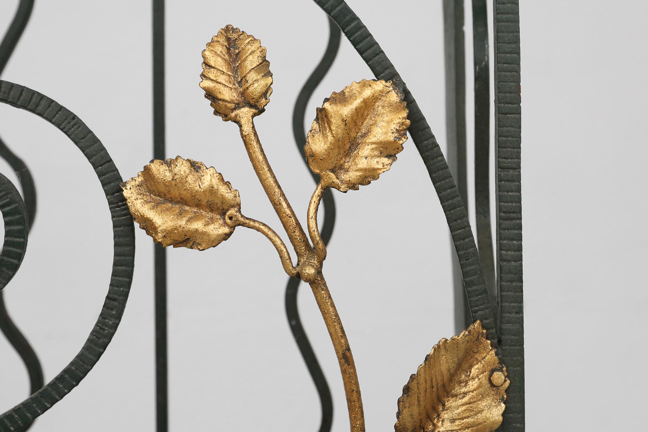 Art deco wrought iron umbrella stand with floral decoration, France ca. 1930 For Sale 4