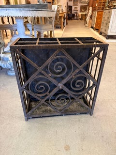 Art Deco wrought iron walking stick / Umbrella stand