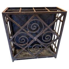 Art Deco wrought iron walking stick / Umbrella stand