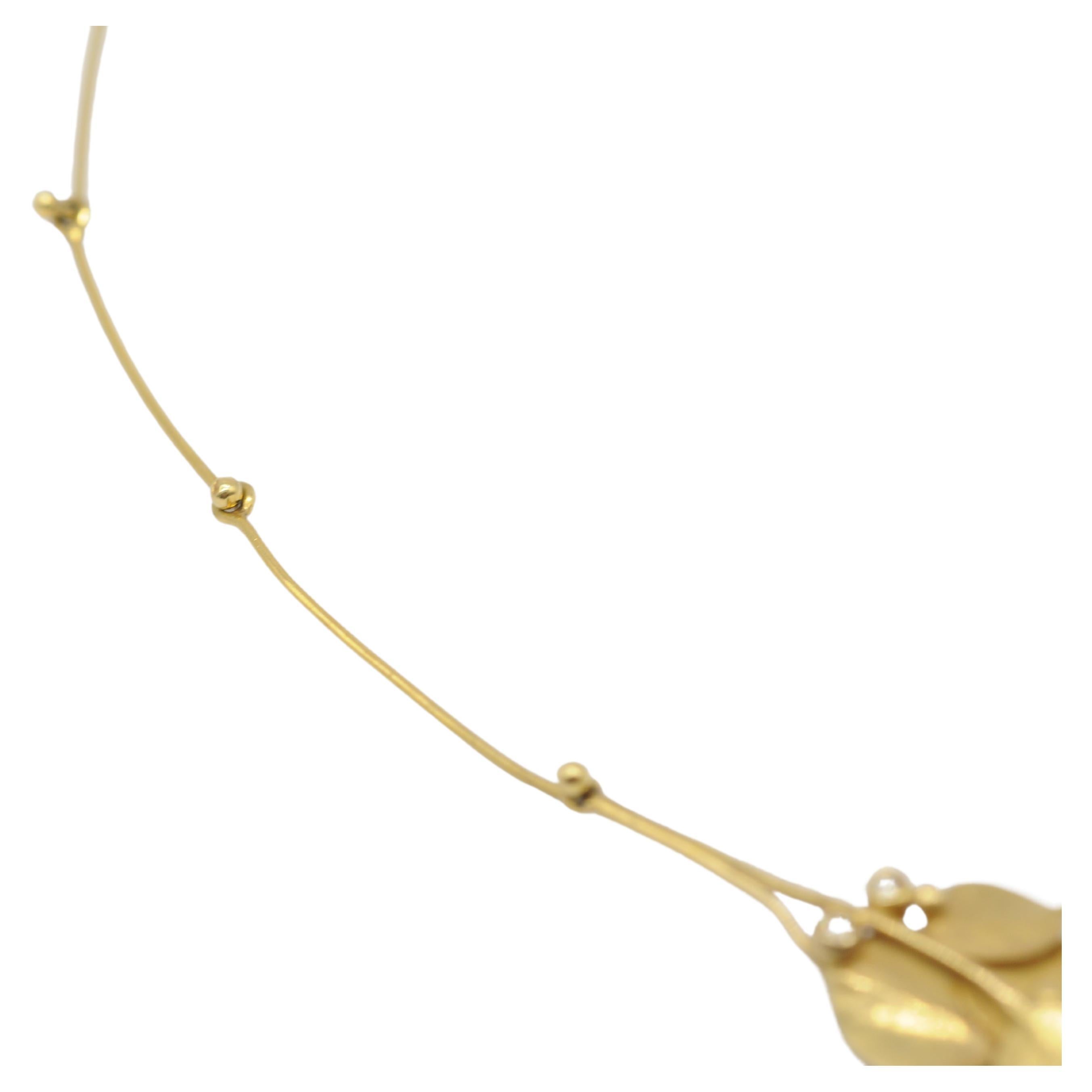Art-déco-Halskette Wurzbacher aus 18 Karat Gelbgold mit Saphir und Diamant für Damen oder Herren im Angebot