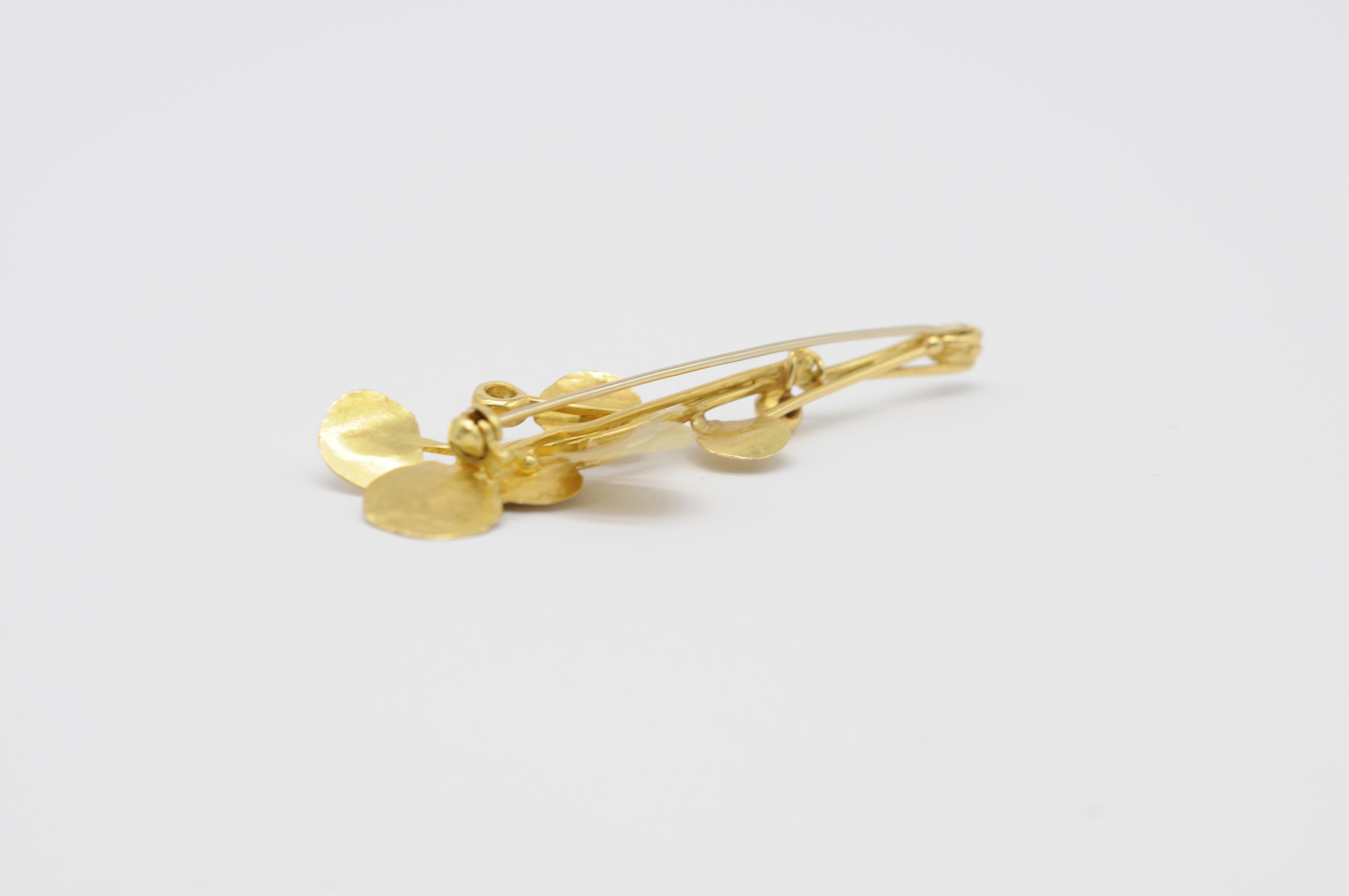Wurzbacher broche Art déco en or jaune 18 carats avec diamants en vente 1